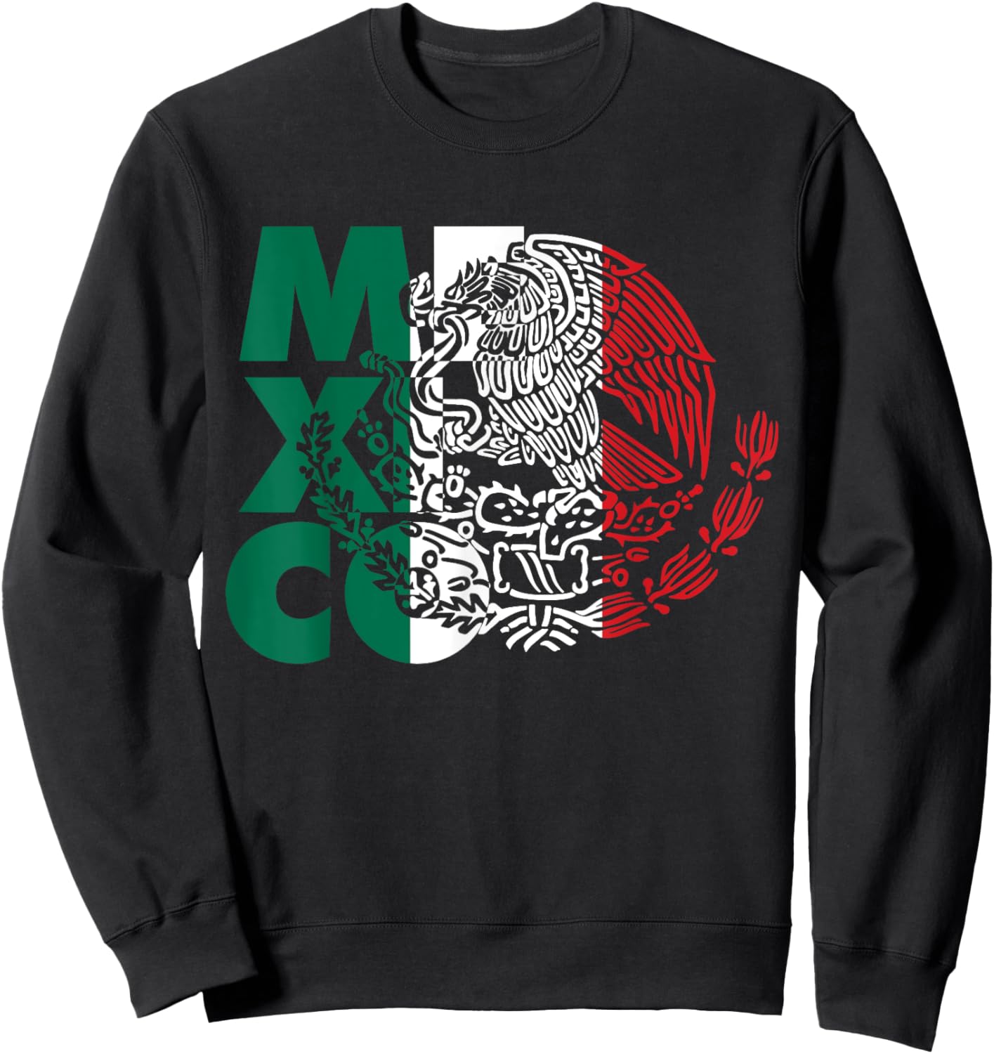 Mexican Flag Mexican Eagle Sweatshirt - Sweatshirt | Black