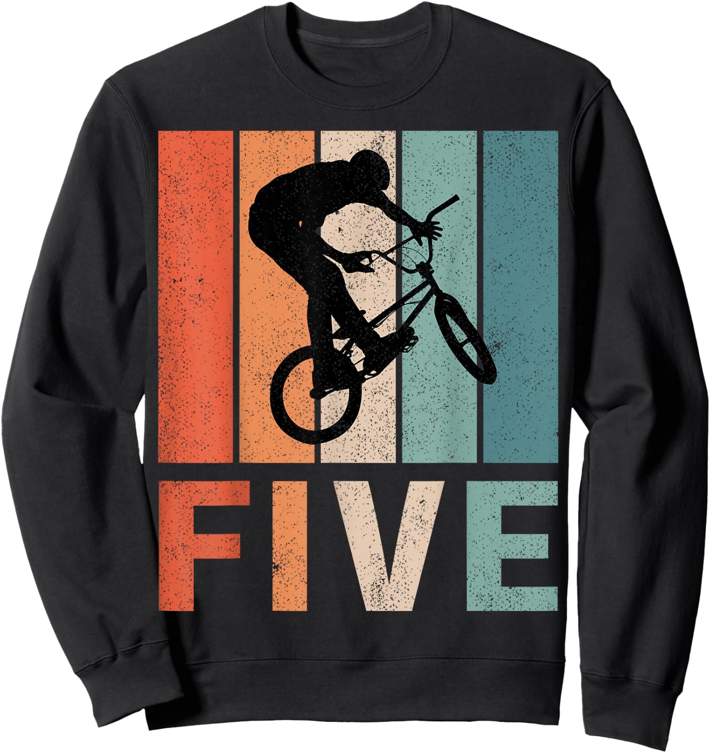 5th Birthday Retro BMX Bicycle Bike Boys Kids 5 Years Old Sweatshirt - Sweatshirt | Black