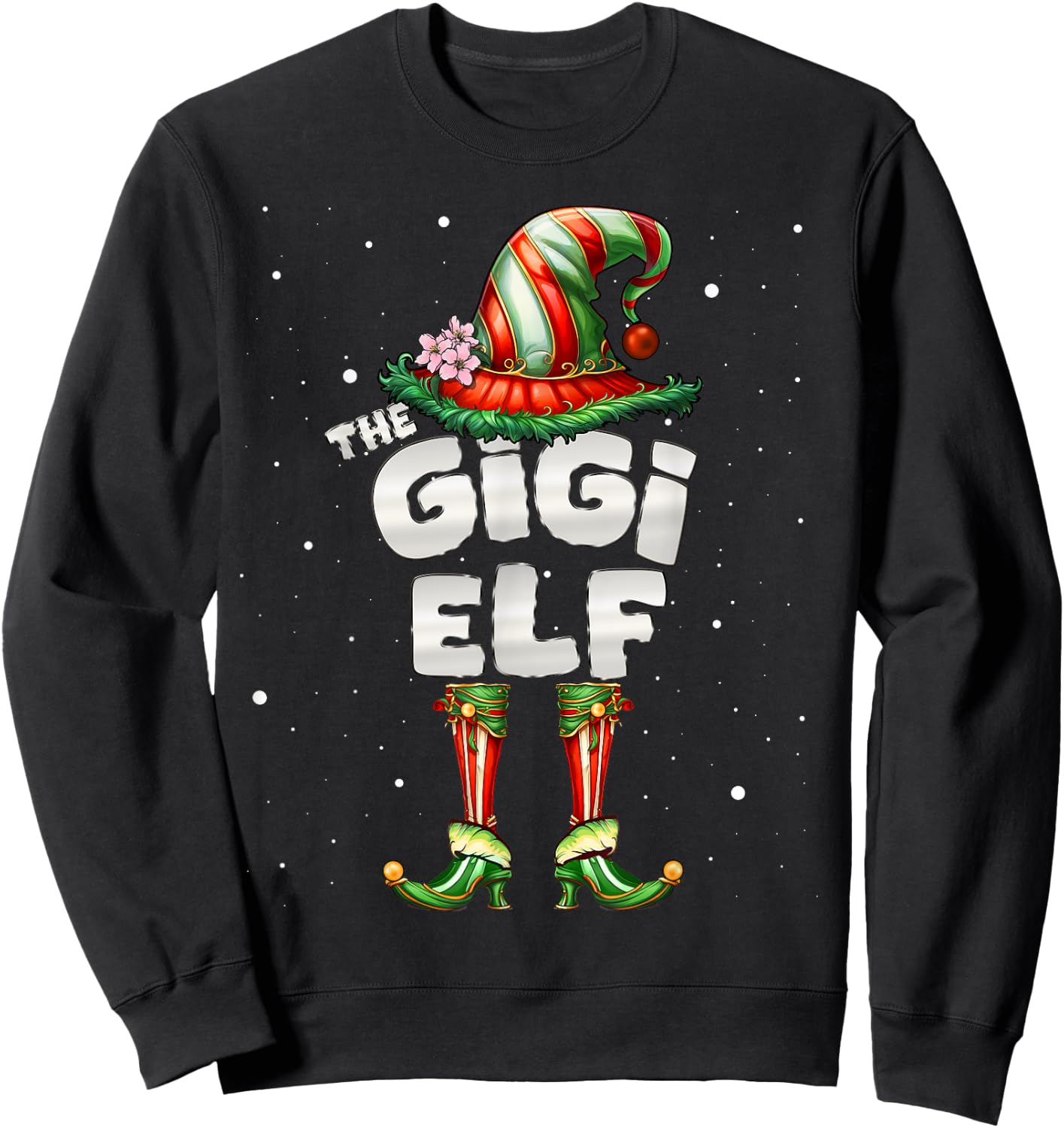 I'm The Gigi Elf Family Matching Group Christmas Sweatshirt - Sweatshirt | Black