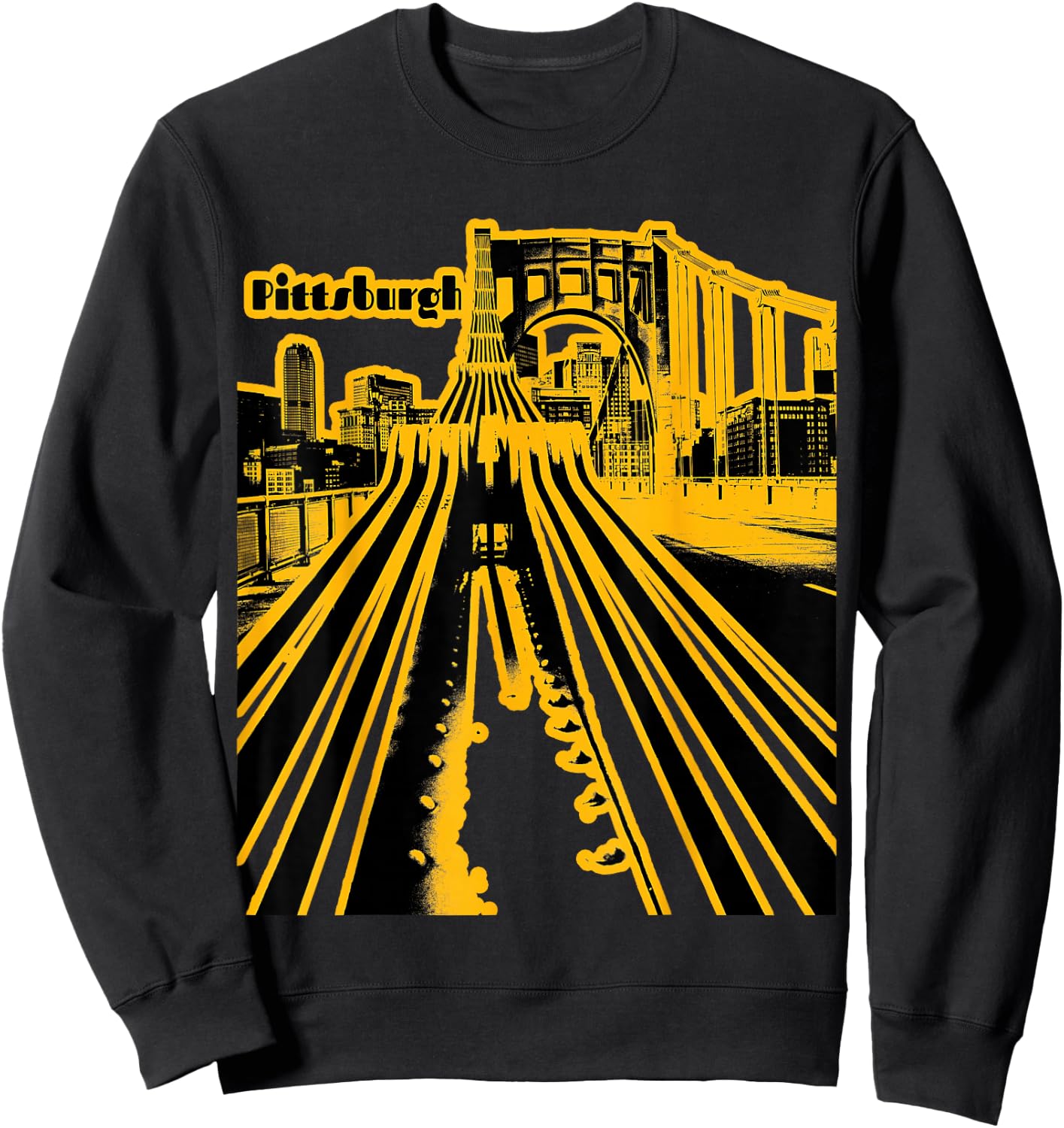 Pittsburgh Steel City Skyline Pennsylvania Bridge 412 Home Sweatshirt - Sweatshirt | Black