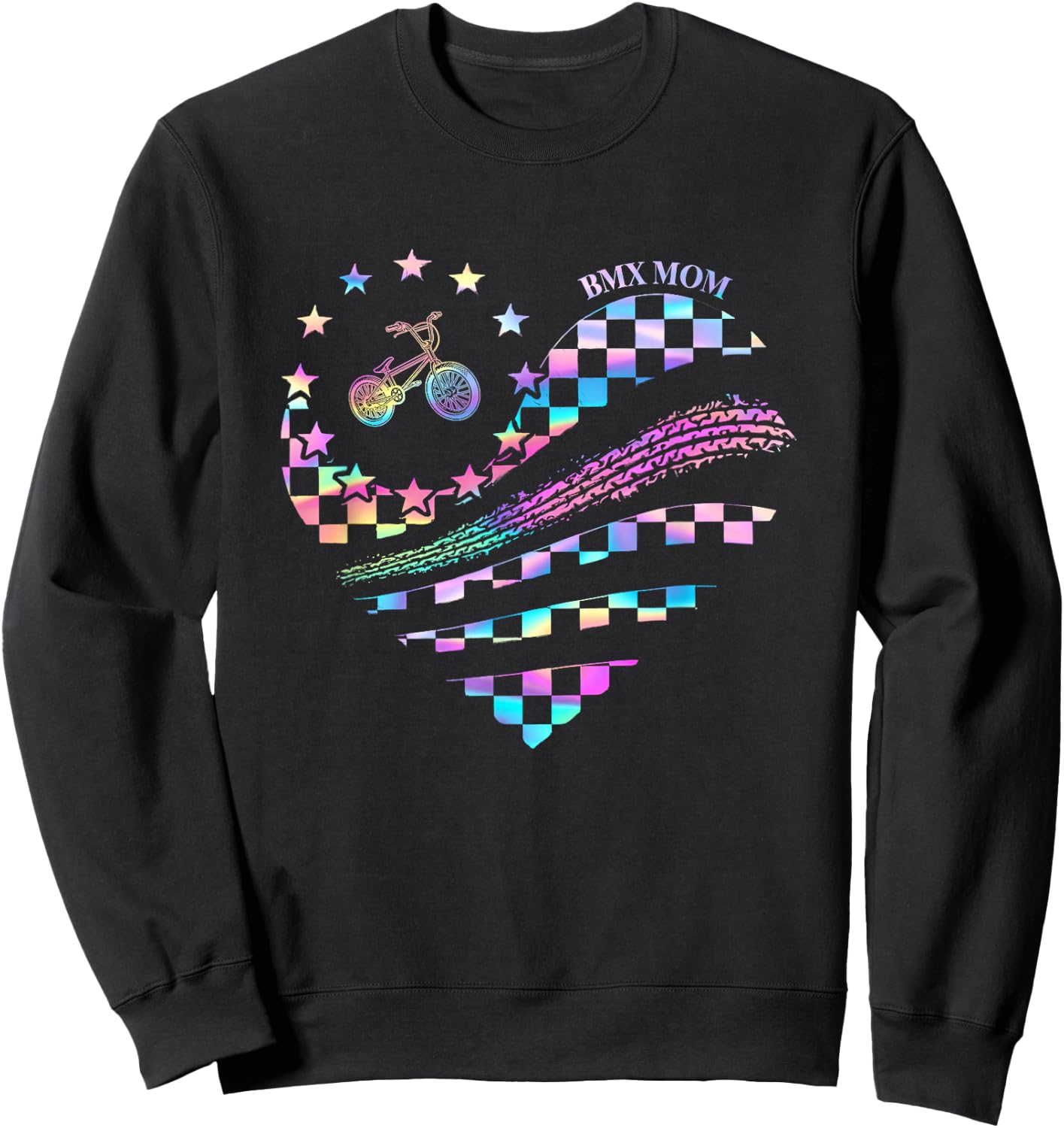 BMX MOM HEART RainBow Sweatshirt - Sweatshirt | Black