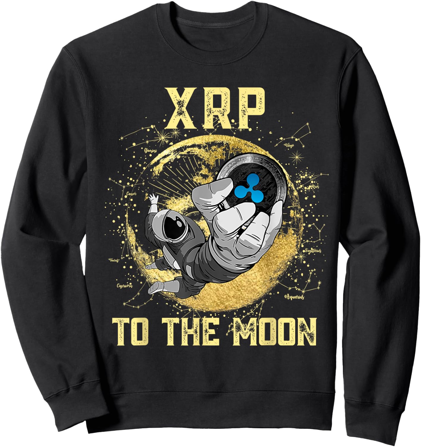 Ripple XRP Hodl shirt, cryptocurrency XRP to the Moon Sweatshirt - Sweatshirt | Black