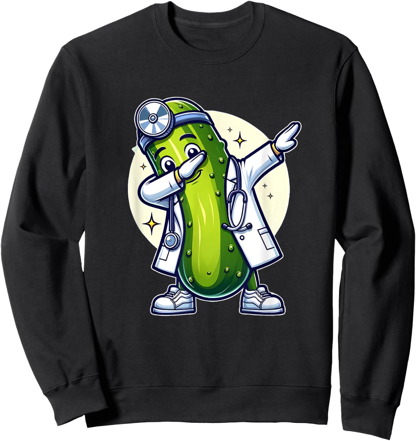 Dabbing Pickle Fun Medical Doctor Sweatshirt - Sweatshirt | Black