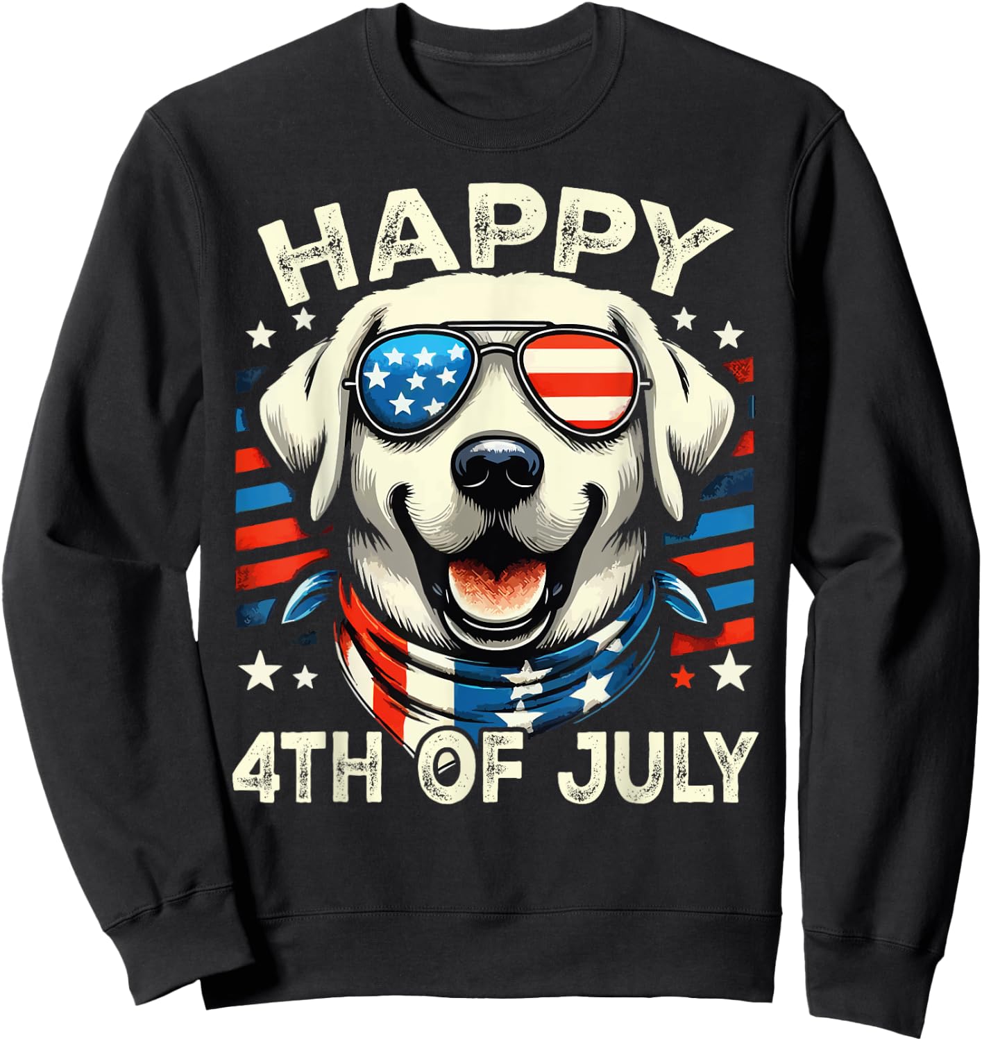 4th of July Patriotic American Labrador Retriever Veterans Sweatshirt - Sweatshirt | Black