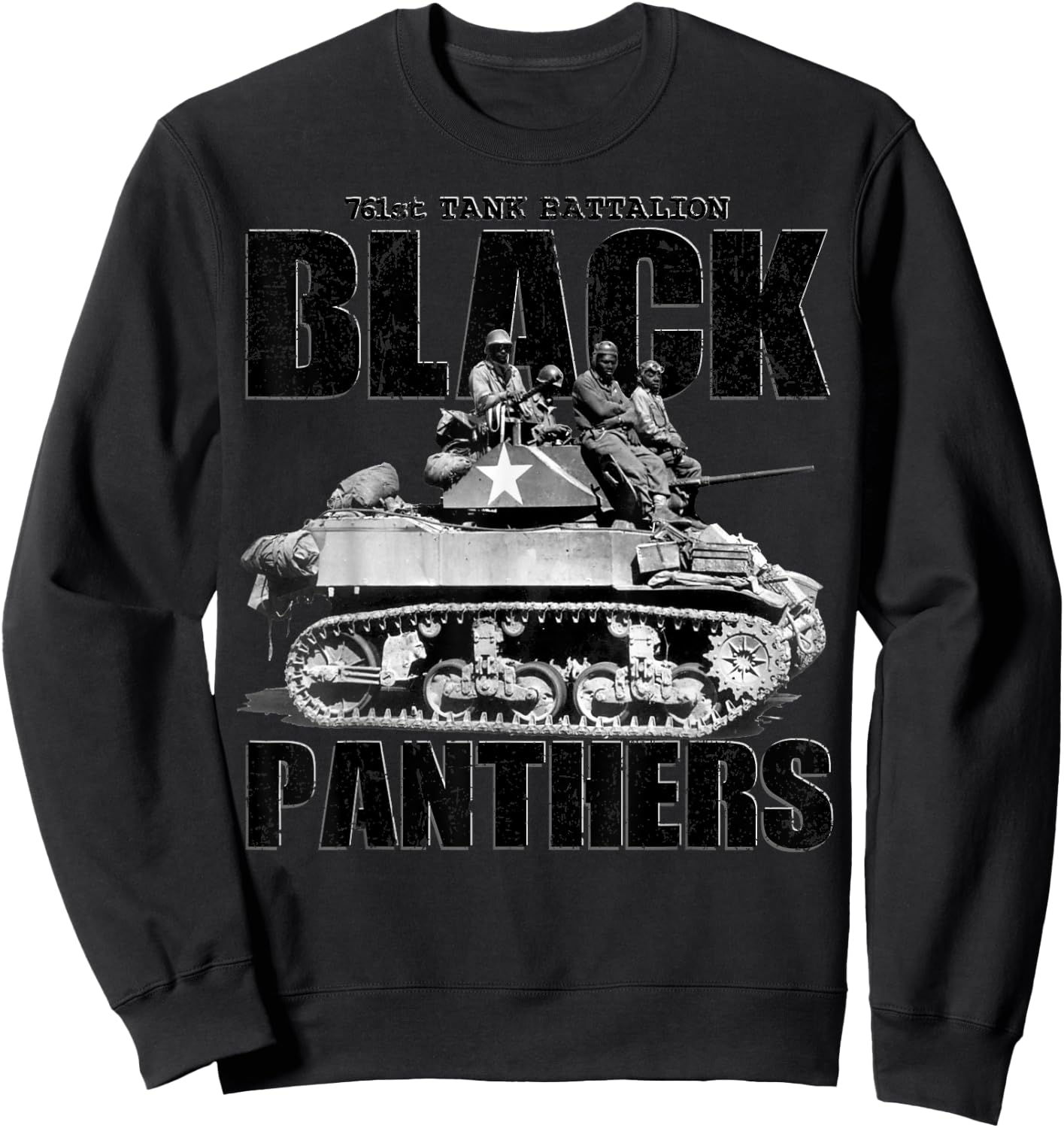 Black Panthers 761st Tank Battalion WW2 Black Tank Squadron Sweatshirt - Sweatshirt | Black