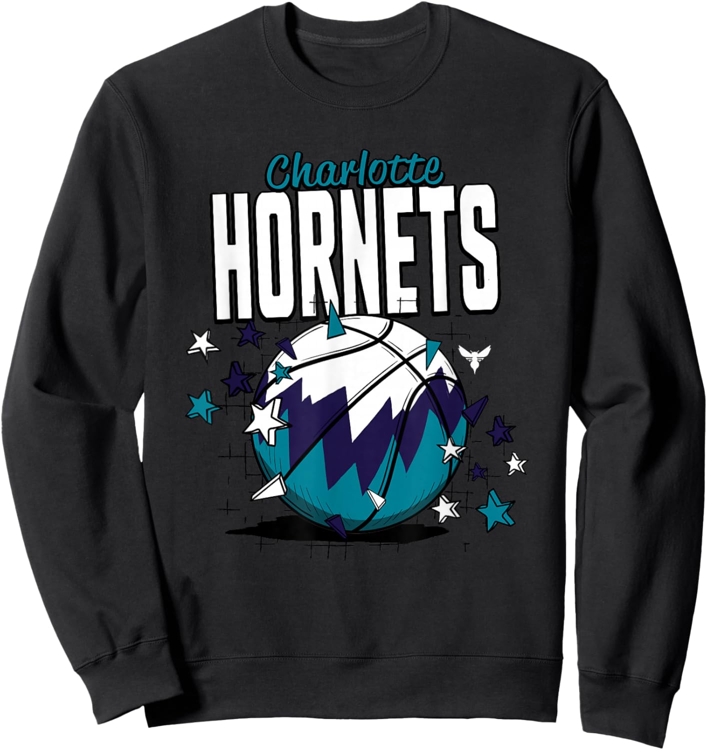 NBA Charlotte Hornets Basketball Doodle Stars Sweatshirt - Sweatshirt | Black
