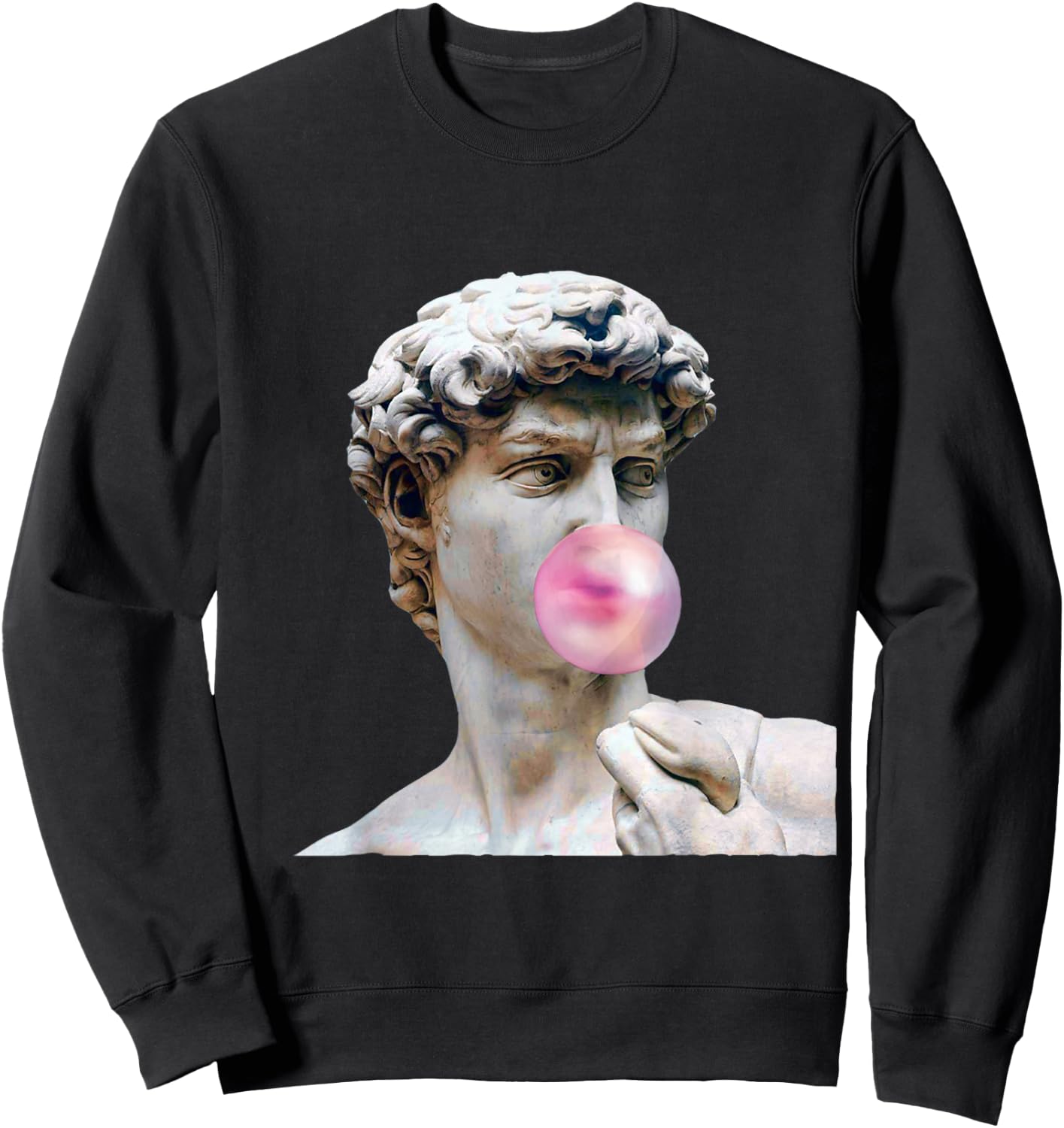 David Michelangelo with Chewing Gum Statue Art Man Woman Child Sweatshirt - Sweatshirt | Black