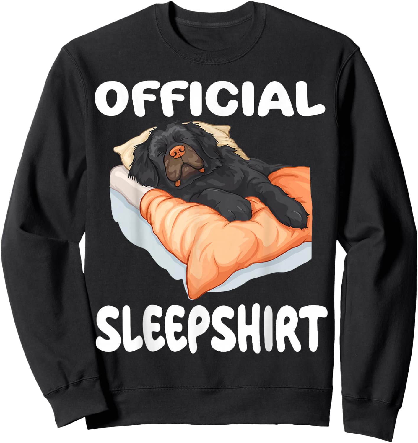 Newfoundland Dog Official Sleepshirt Pajamas Nightgown Sweatshirt - Sweatshirt | Black