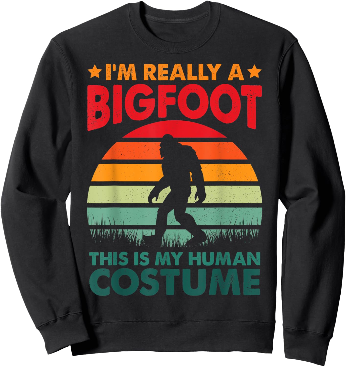 This is My Human Costume Bigfoot Social Distancing Champion Sweatshirt - Sweatshirt | Black