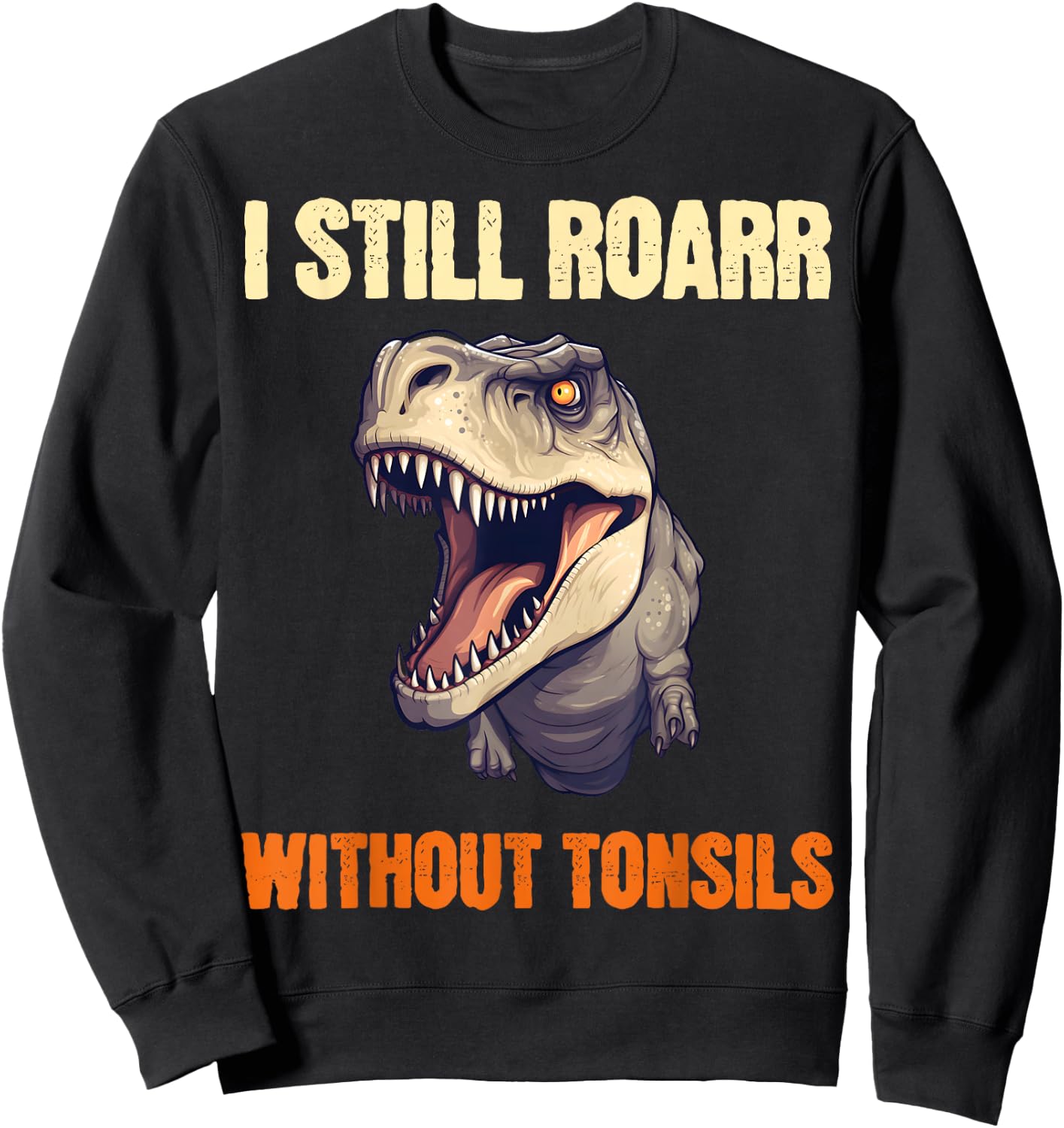 Boys Tonsil Removal Surgery Get Well Kids Dinosaur Sweatshirt - Sweatshirt | Black