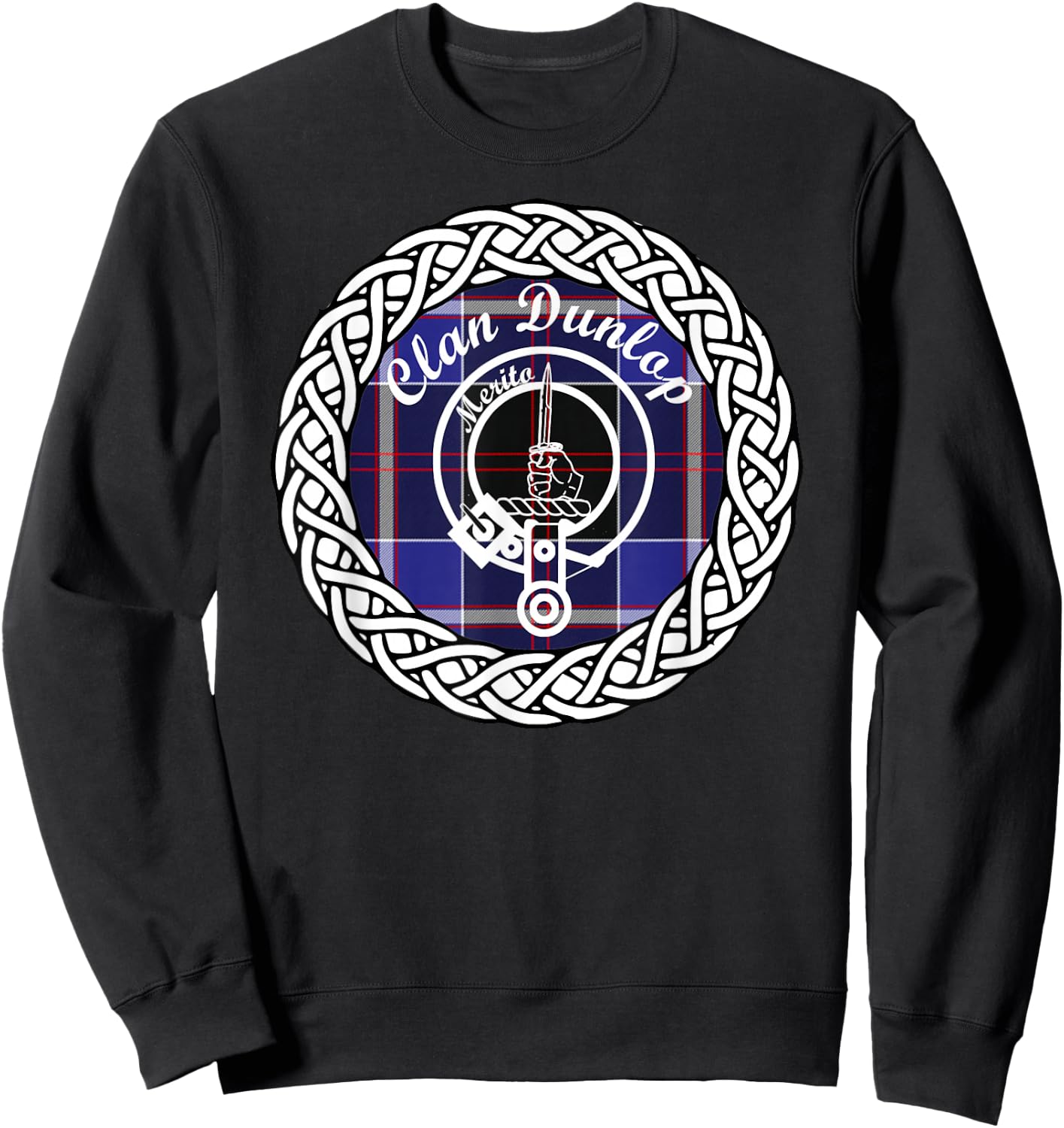 Dunlop surname last name Scottish Tartan Clan Crest Sweatshirt - Sweatshirt | Black
