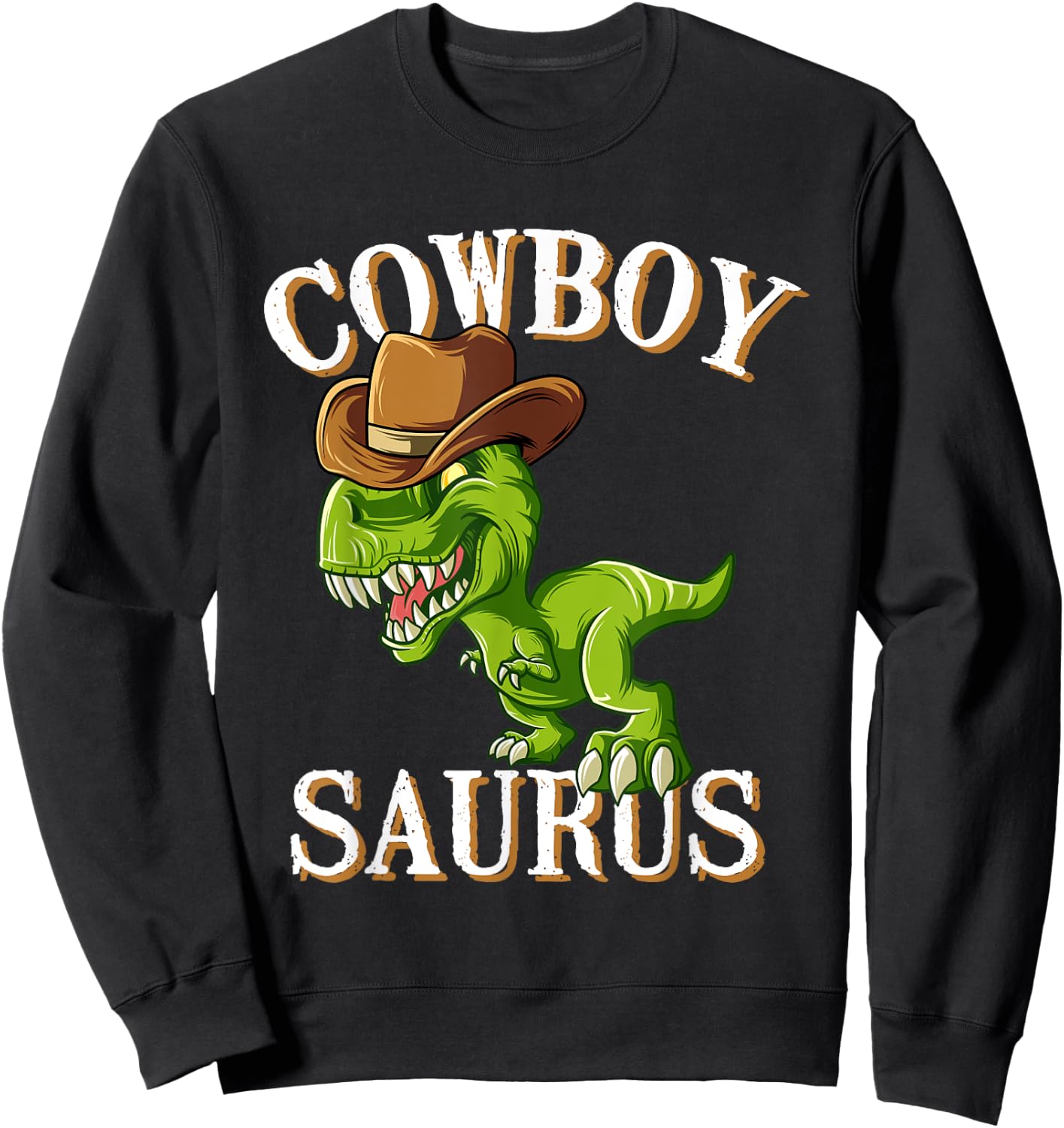 Sheriff T-Rex Dinosaur Cowboy Horse Rider Wild West Saurus Sweatshirt - Sweatshirt | Black