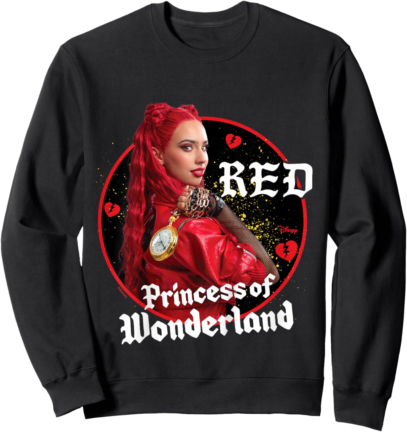 Kids Descendants 4 - Red Princess of Wonderland Broken Hearts Sweatshirt - Sweatshirt | Black