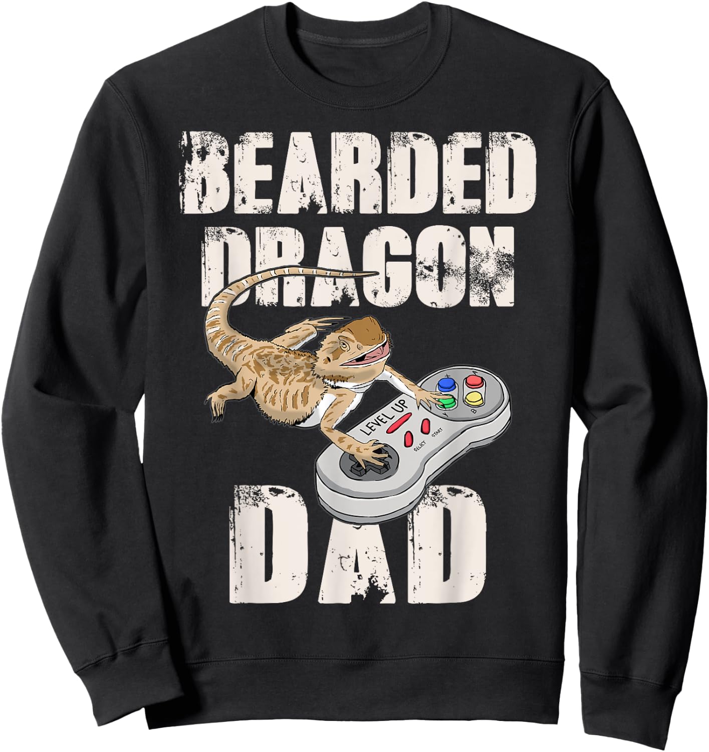 Bearded dragon Dad Video Game Reptiles Pagona Gamers Sweatshirt - Sweatshirt | Black
