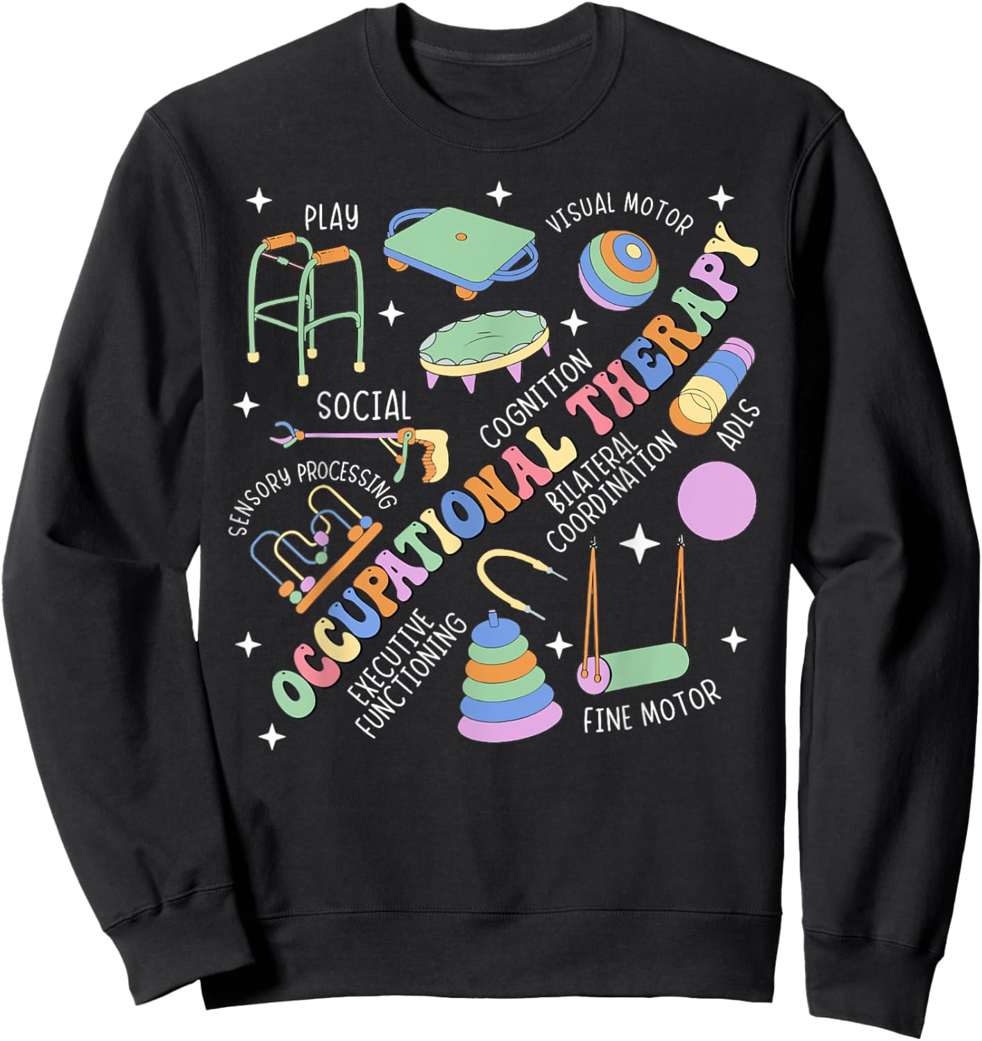 Groovy Occupational Therapy OT Therapist Assistant OTA Retro Sweatshirt - Sweatshirt | Black