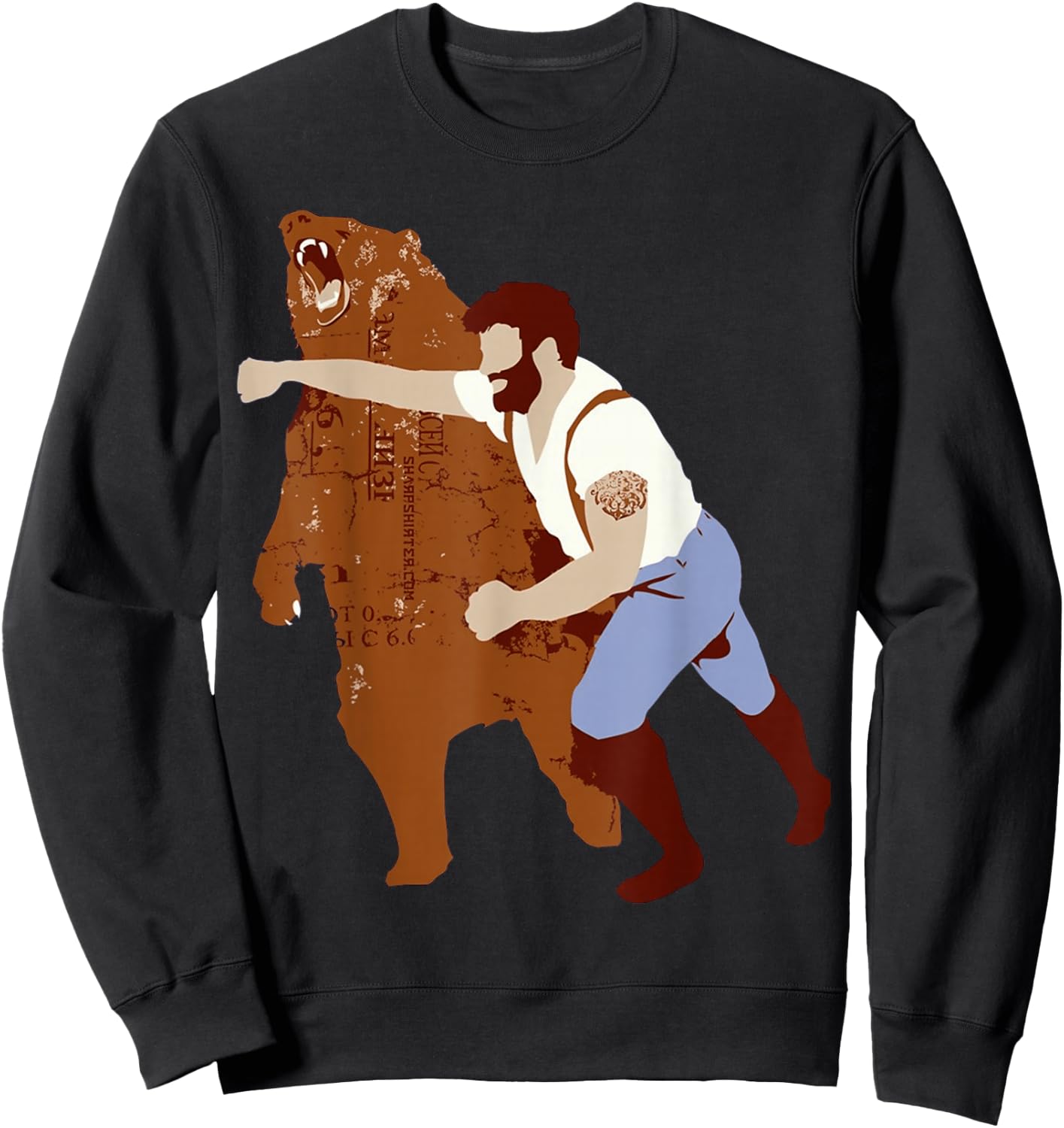 Man Punching Bear Funny Sweatshirt - Sweatshirt | Black