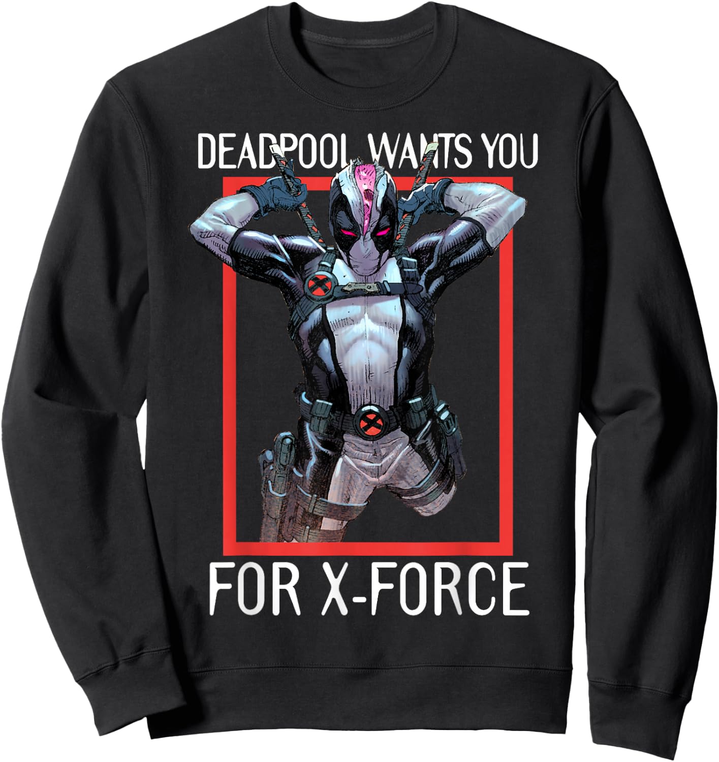 Marvel X-Force Deadpool Wants You for X-Force Poster Sweatshirt - Sweatshirt | Black