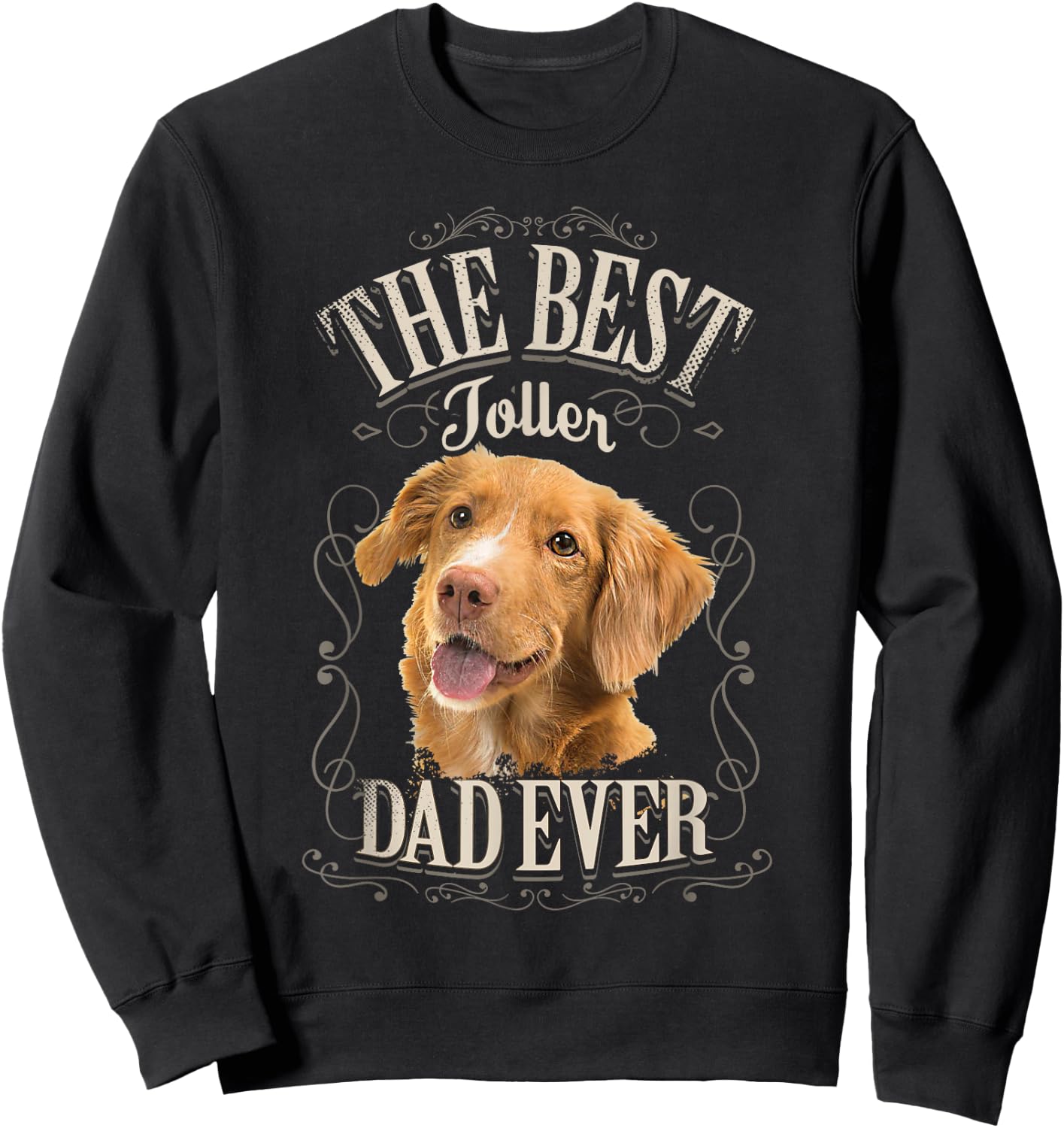 Best Toller Dad Ever Nova Scotia Duck Tolling Retriever Dog Sweatshirt - Sweatshirt | Black