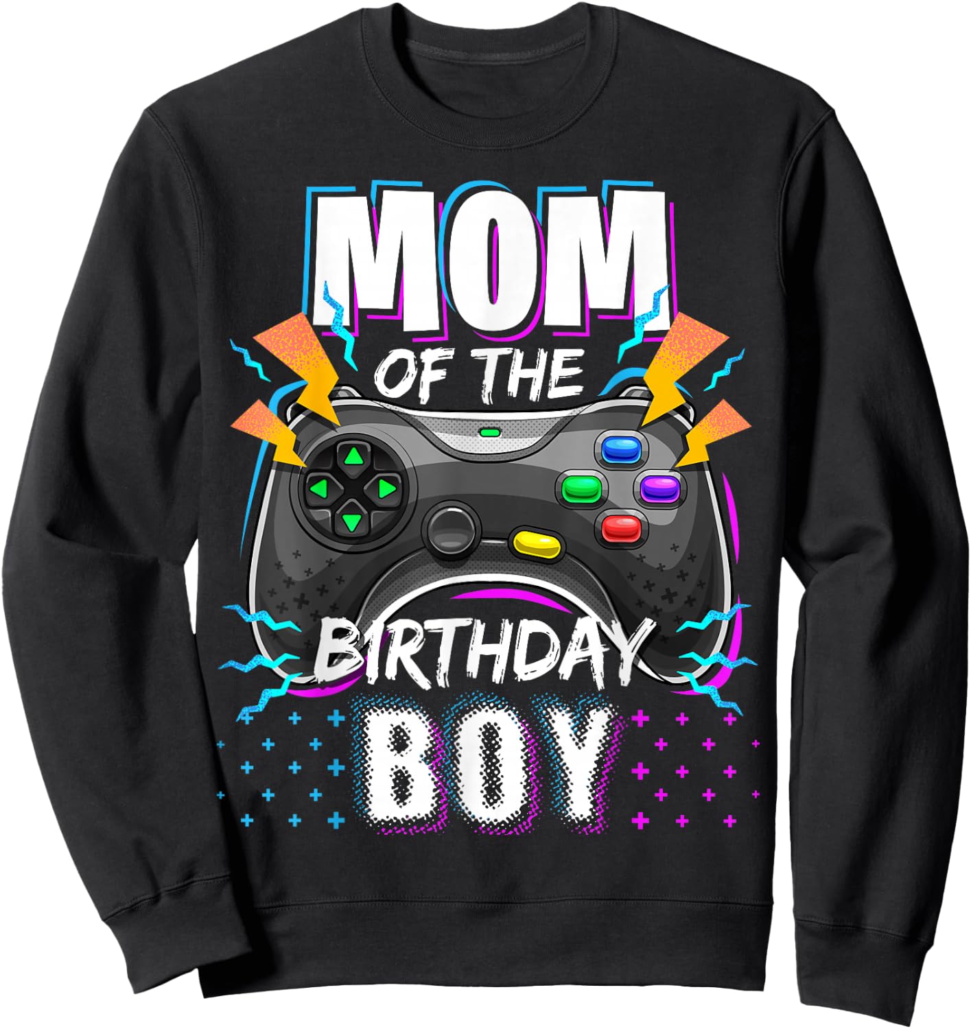 Mom of the Birthday Boy Matching Video Gamer Birthday Party Sweatshirt - Sweatshirt | Black