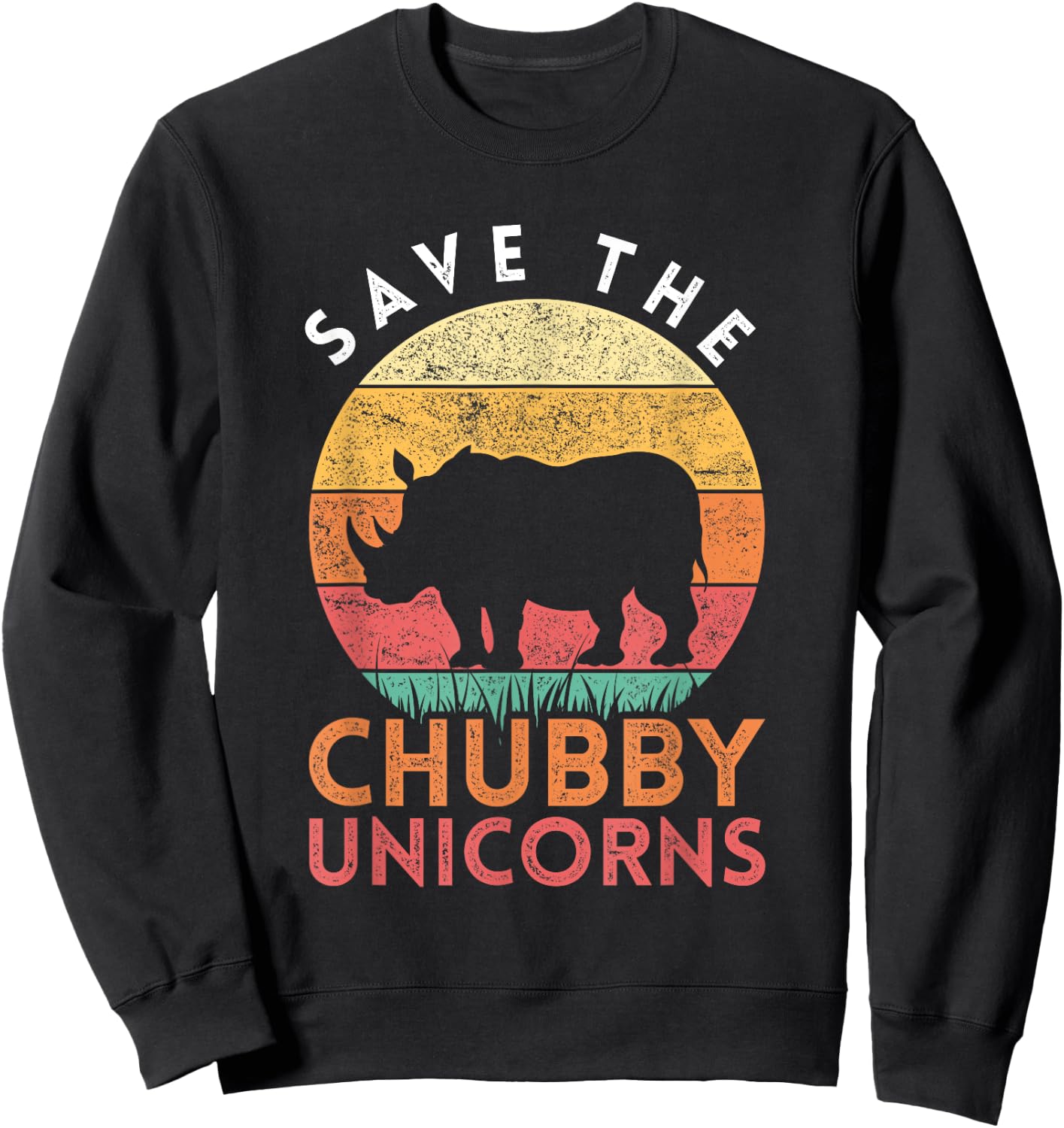 Save The Chubby Unicorns Rhino Sweatshirt - Sweatshirt | Black