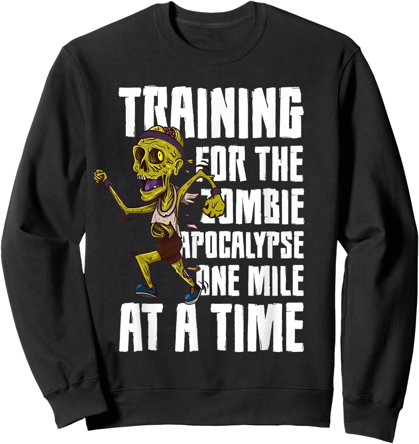 Training For The Zombie Apocalypse Marathon Jogging Sweatshirt - Sweatshirt | Black