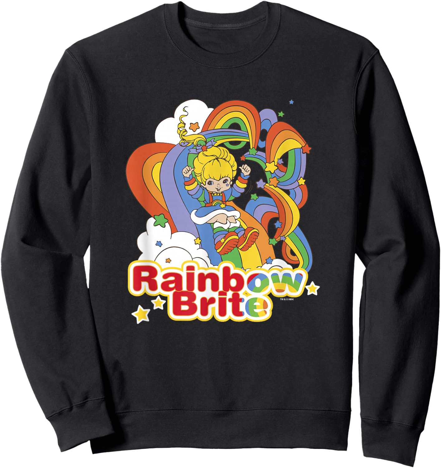 Rainbow Brite Wisp Sliding Down Rainbows Portrait Sweatshirt - Sweatshirt | Black
