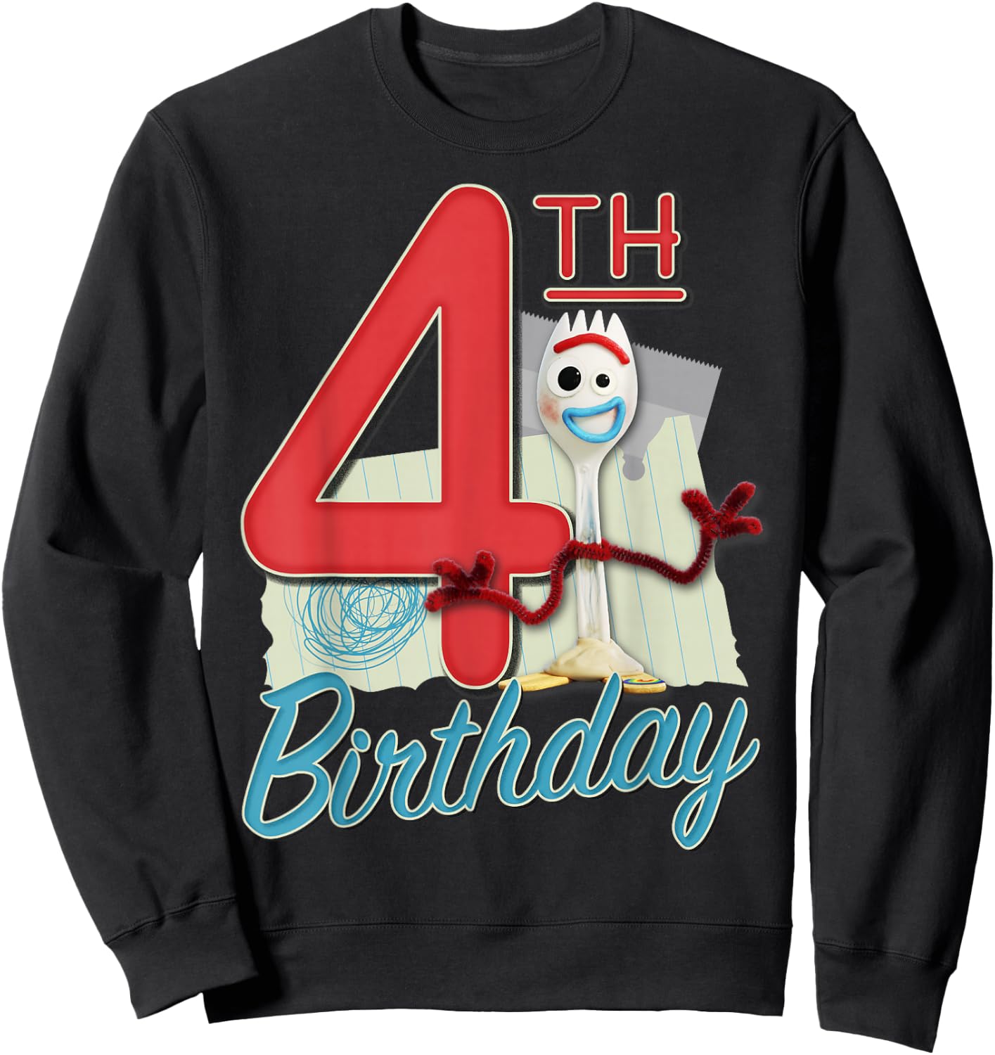 Disney Pixar Toy Story 4 Forky 4th Birthday Sweatshirt - Sweatshirt | Black