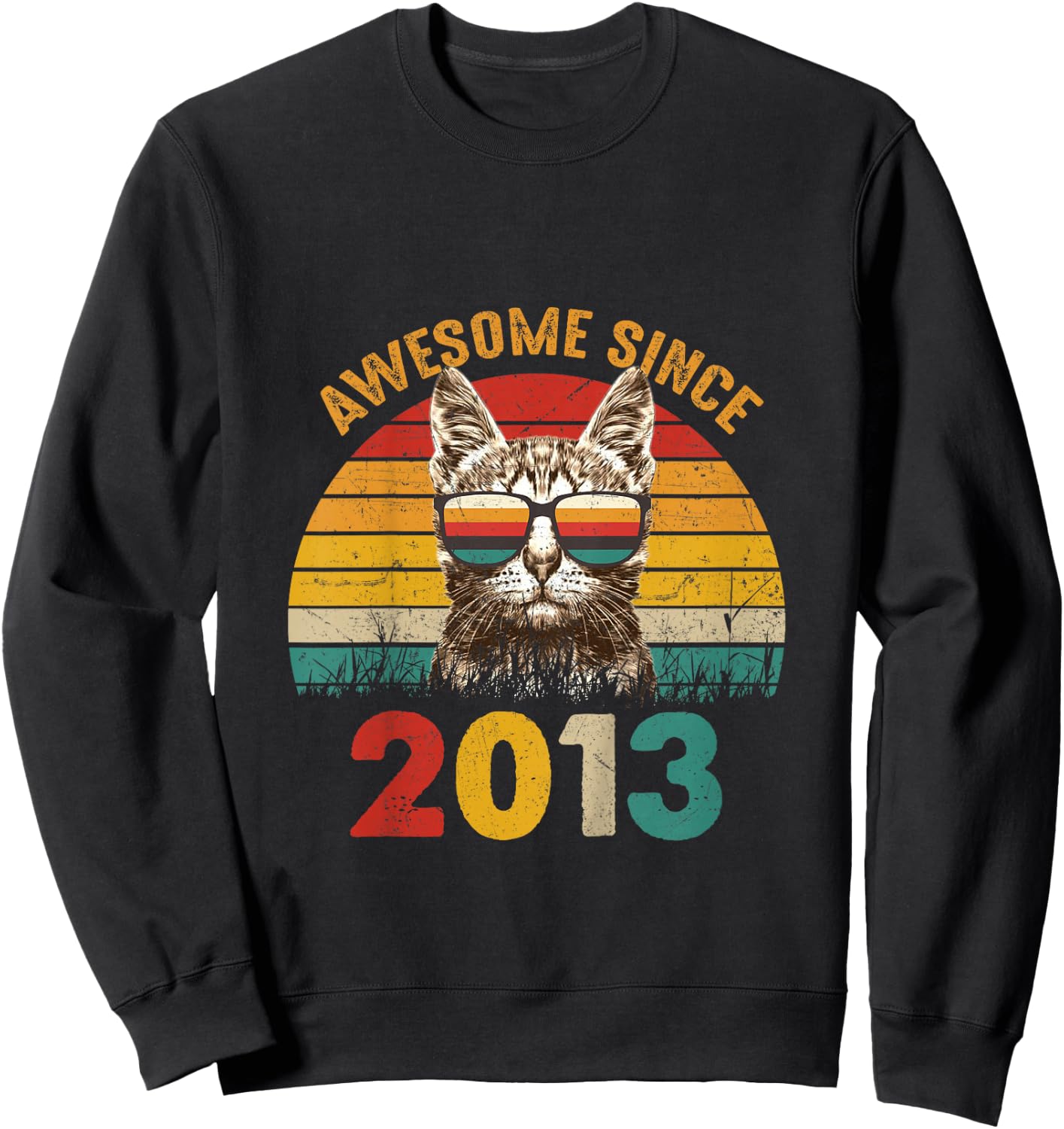 12th Birthday Funny girls boys 12 Years Awesome Since 2013 Sweatshirt - Sweatshirt | Black
