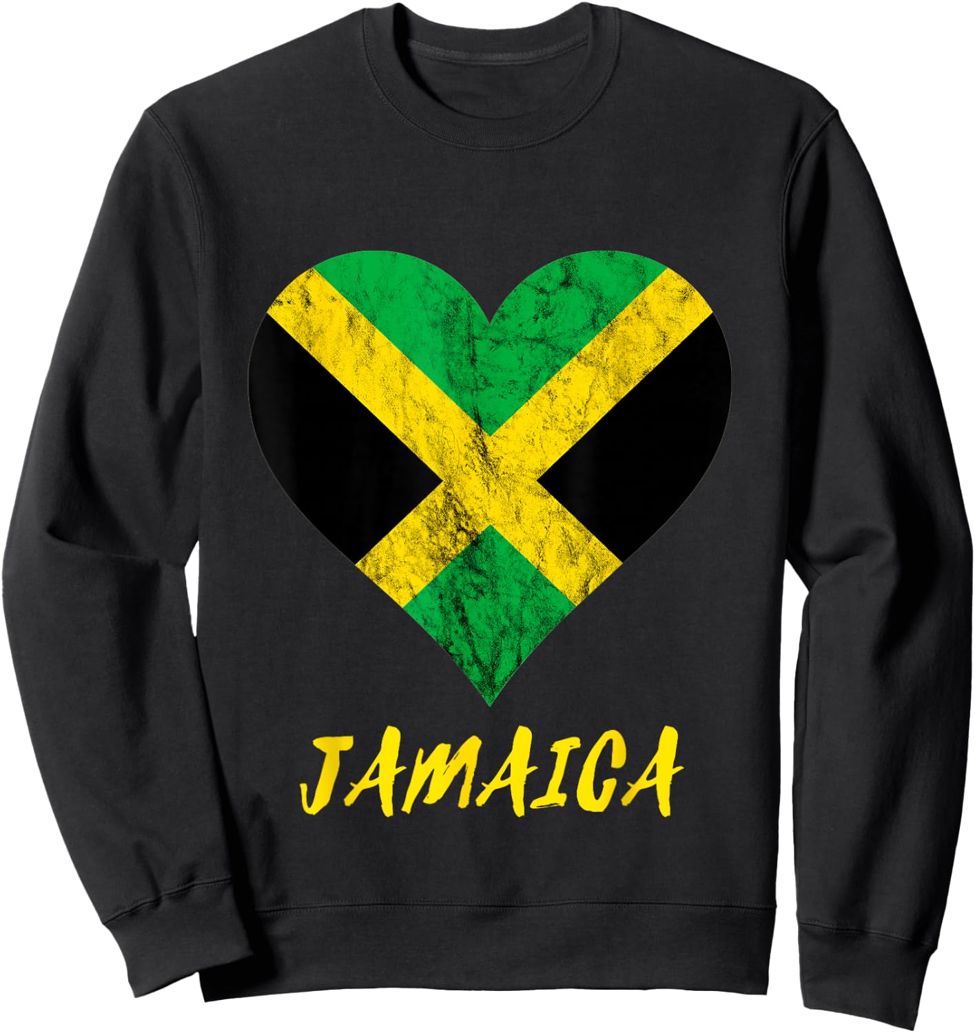 Jamaica Heart Jamaican Love Caribbean Jamaica Travel Sweatshirt - Sweatshirt | Black