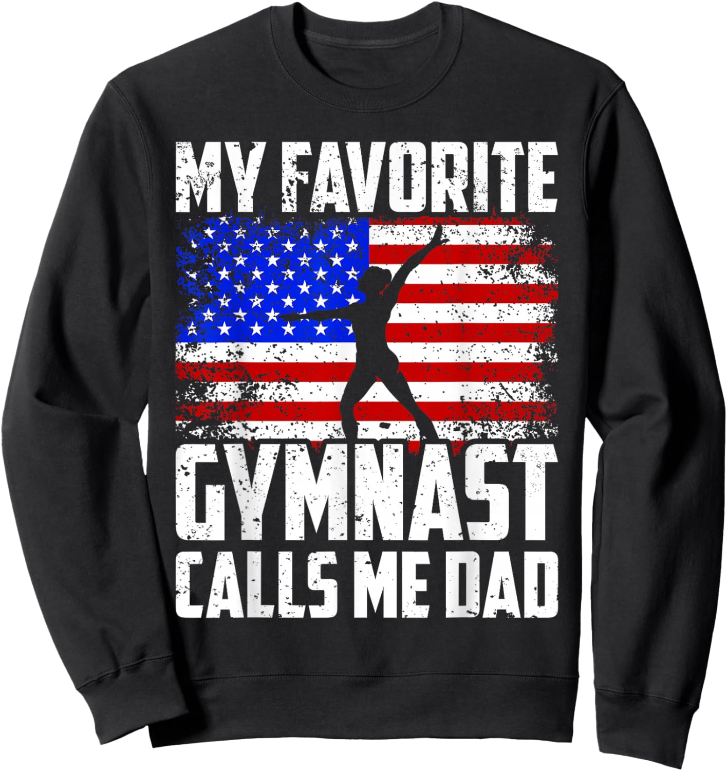 Gymnast Dad Gymnastics Daughter Fathers Day from Kid Sweatshirt - Sweatshirt | Black