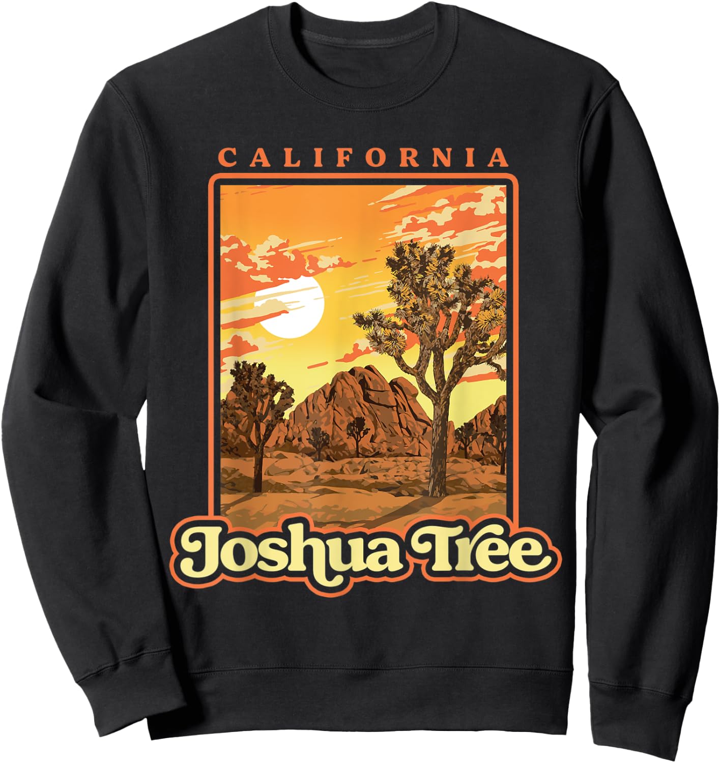 Joshua Tree National Park Vintage WPA Poster Style Retro Sweatshirt - Sweatshirt | Black