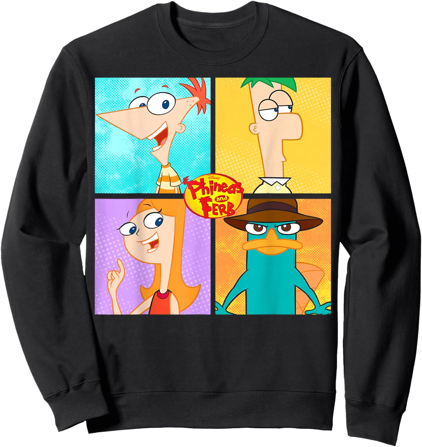 Disney Phineas and Ferb Character Box Up Sweatshirt - Sweatshirt | Black