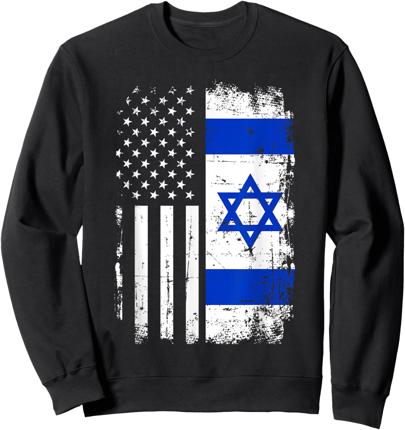 Israel USA flag Sweatshirt - Sweatshirt | Black