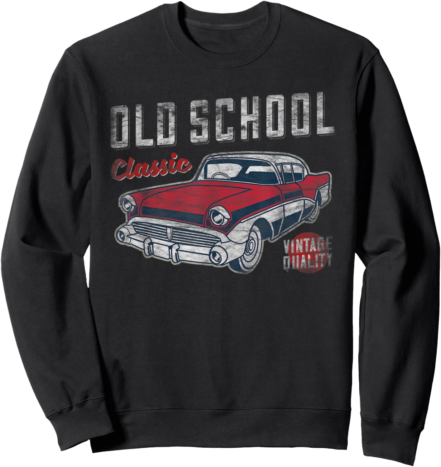 Old School Classic - 50's American Car Graphic Men and Women Sweatshirt - Sweatshirt | Black