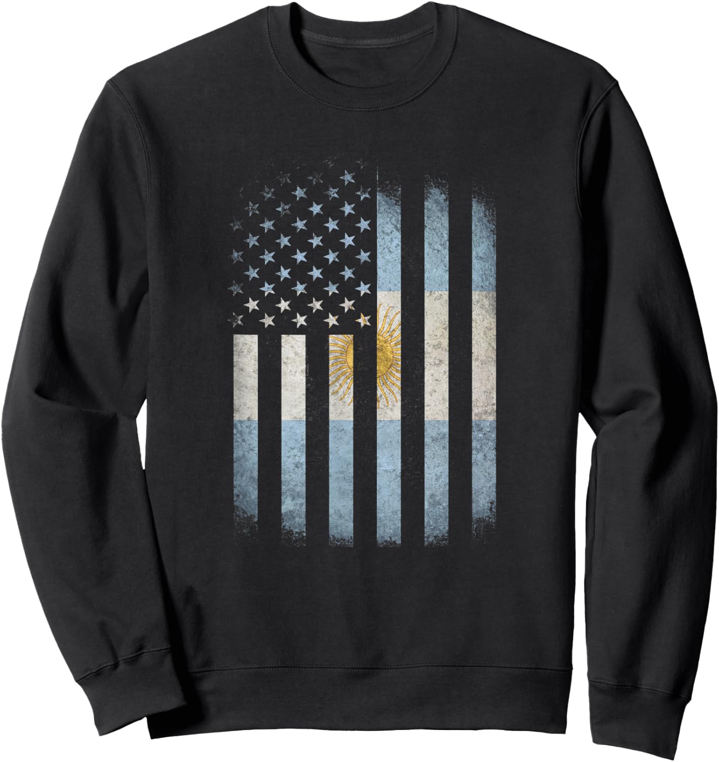 Argentina and America Flag - Argentinian American Flag Sweatshirt - Sweatshirt | Black
