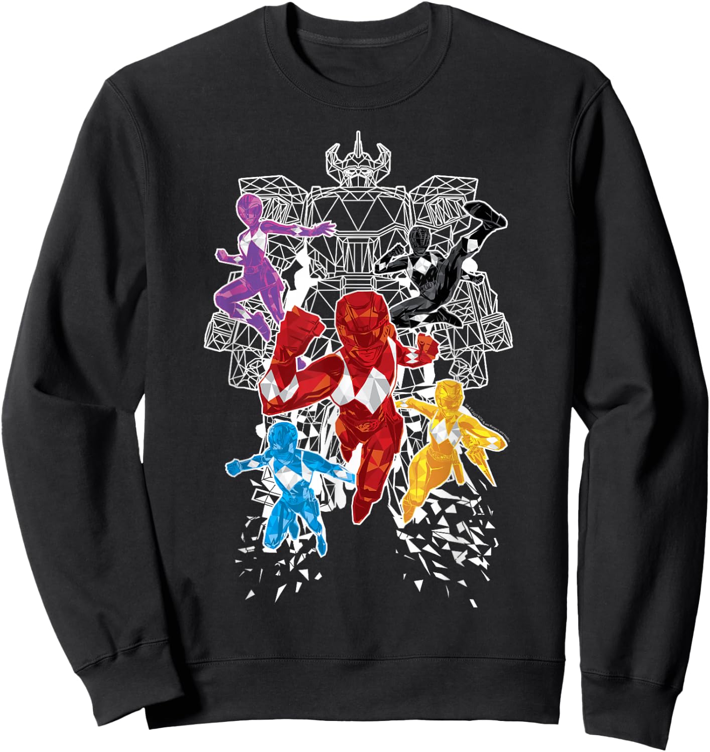 Power Rangers Morphin' Time Group Polygons Outline Sweatshirt - Sweatshirt | Black