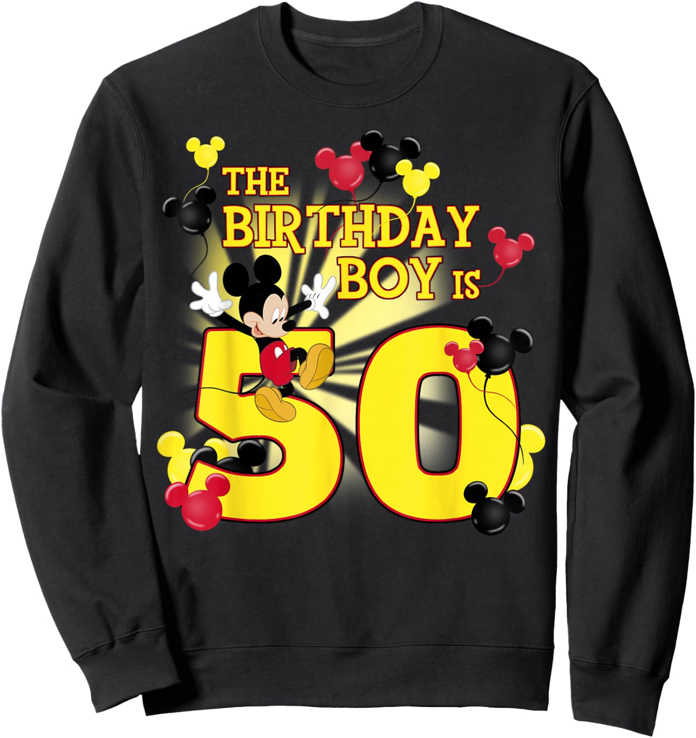 Disney Mickey and Friends Mickey 50th Birthday Boy Sweatshirt - Sweatshirt | Black