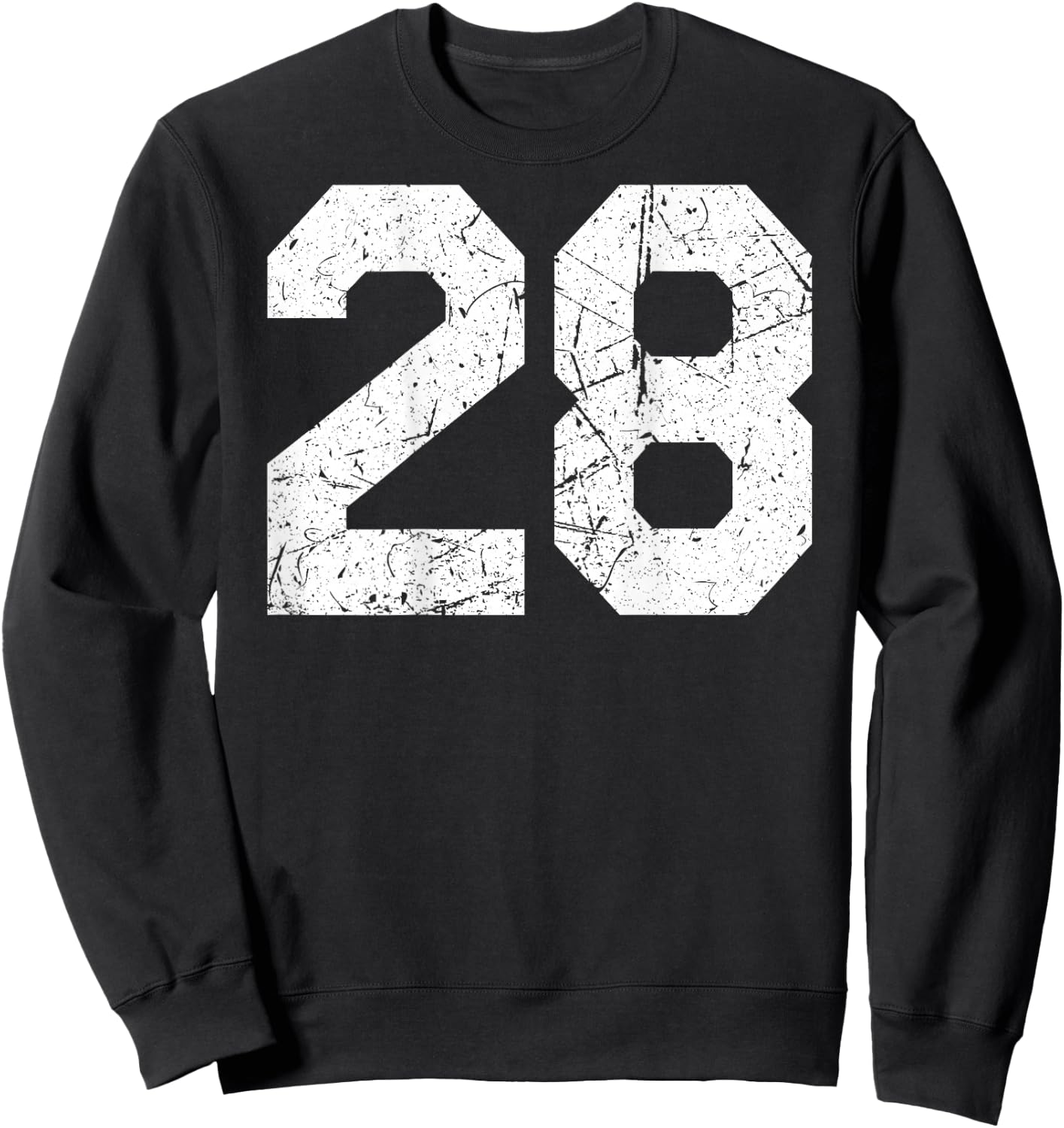 #28 Jersey Uniform Varsity Sports Number, 28th Birthday Sweatshirt - Sweatshirt | Black