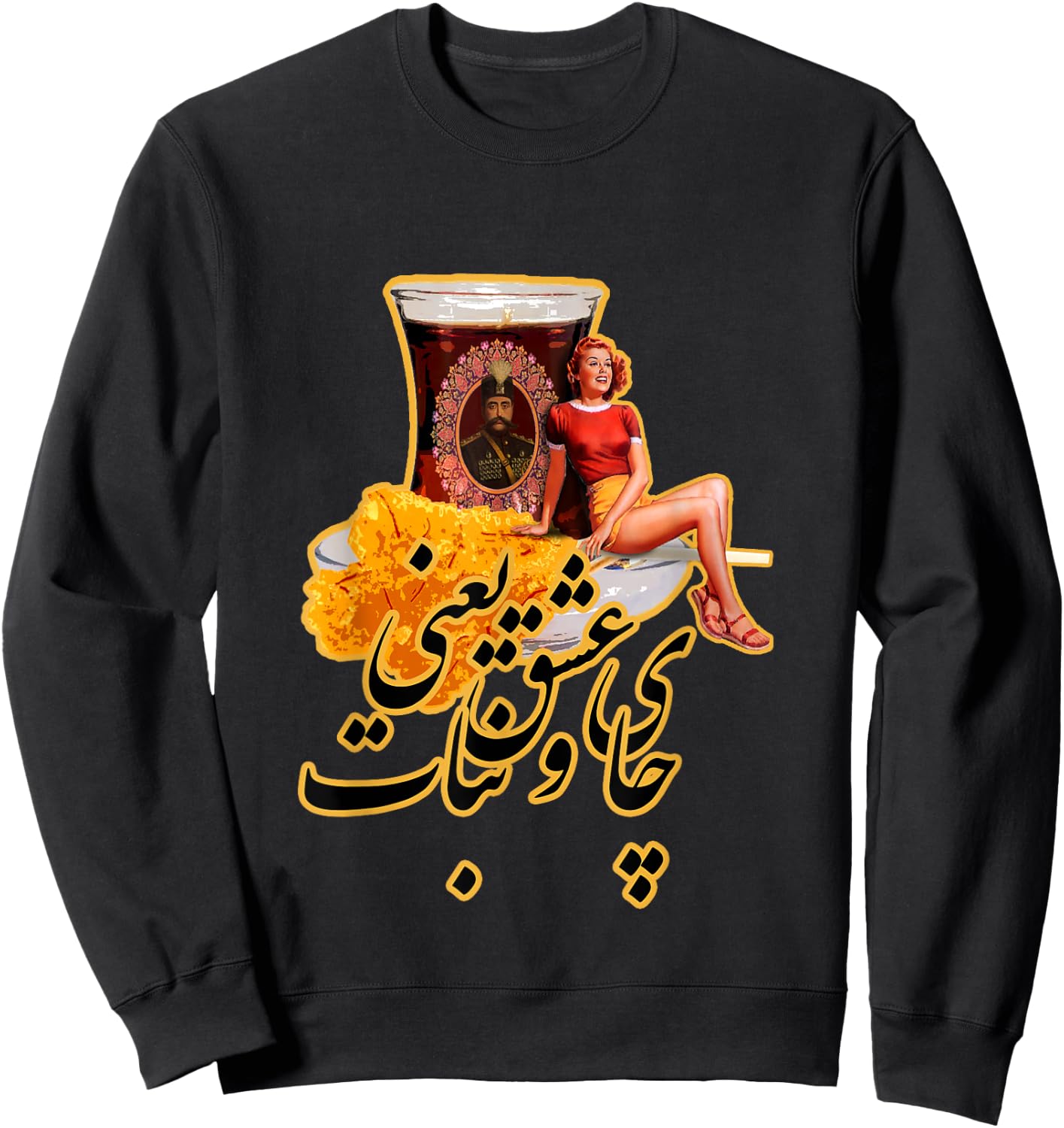 Persian Chai O Nabat Is Love, Tea And Saffron Rock Candy Sweatshirt - Sweatshirt | Black