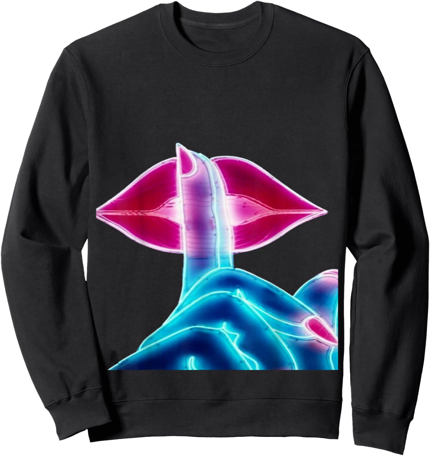 Red lips (shhh)Silence Sweatshirt - Sweatshirt | Black
