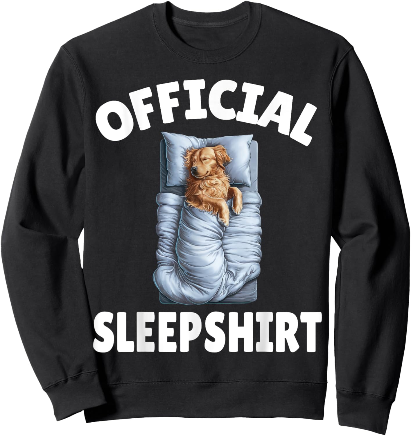 Golden Retriever Dog Official Sleepshirt Napping Pajamas Men Women Kids Sweatshirt - Sweatshirt | Black