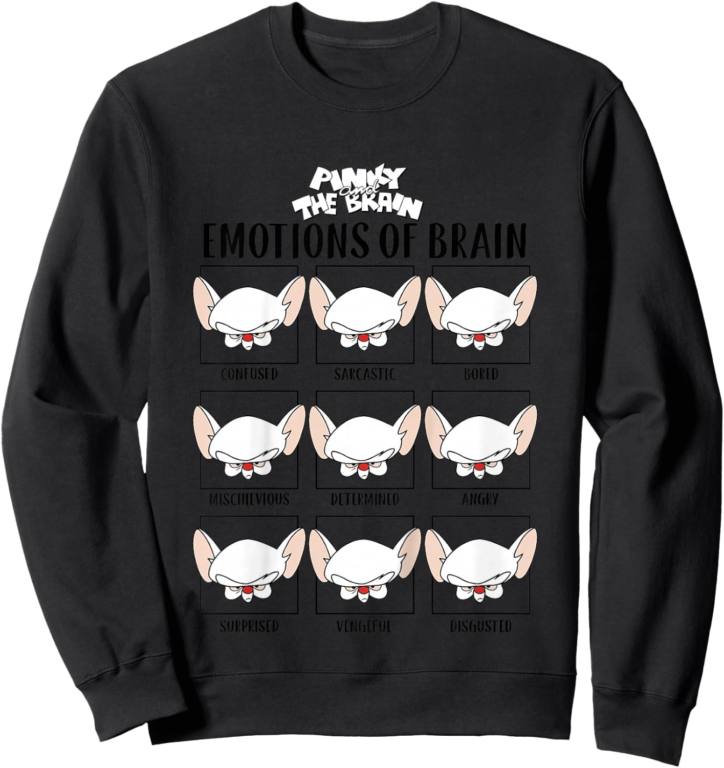 Kids Pinky and The Brain Emotions of Brain Box Up Sweatshirt - Sweatshirt | Black