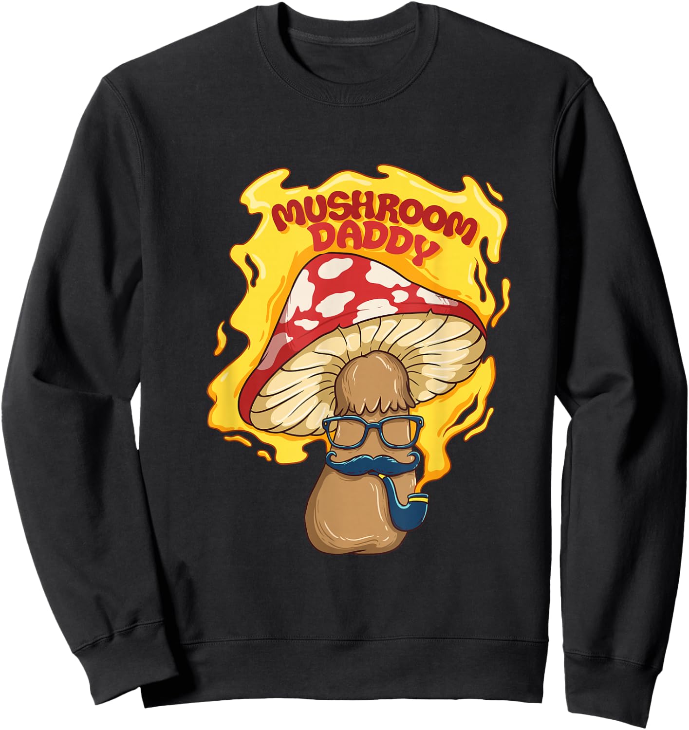 Mushroom Daddy Dad Shirt Morel Mushroom Decor Hunting Sweatshirt - Sweatshirt | Black