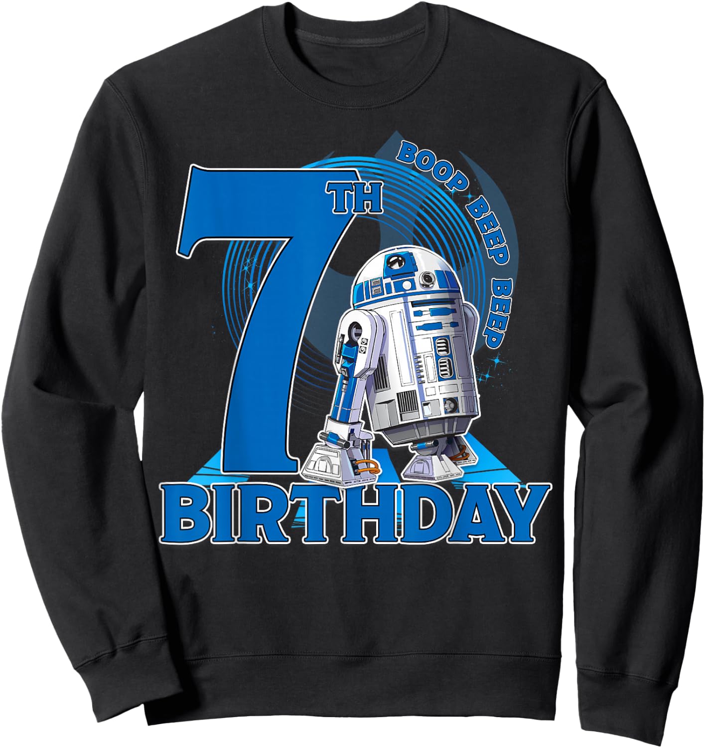 Star Wars R2-D2 Boop Beep Beep 7th Birthday Sweatshirt - Sweatshirt | Black