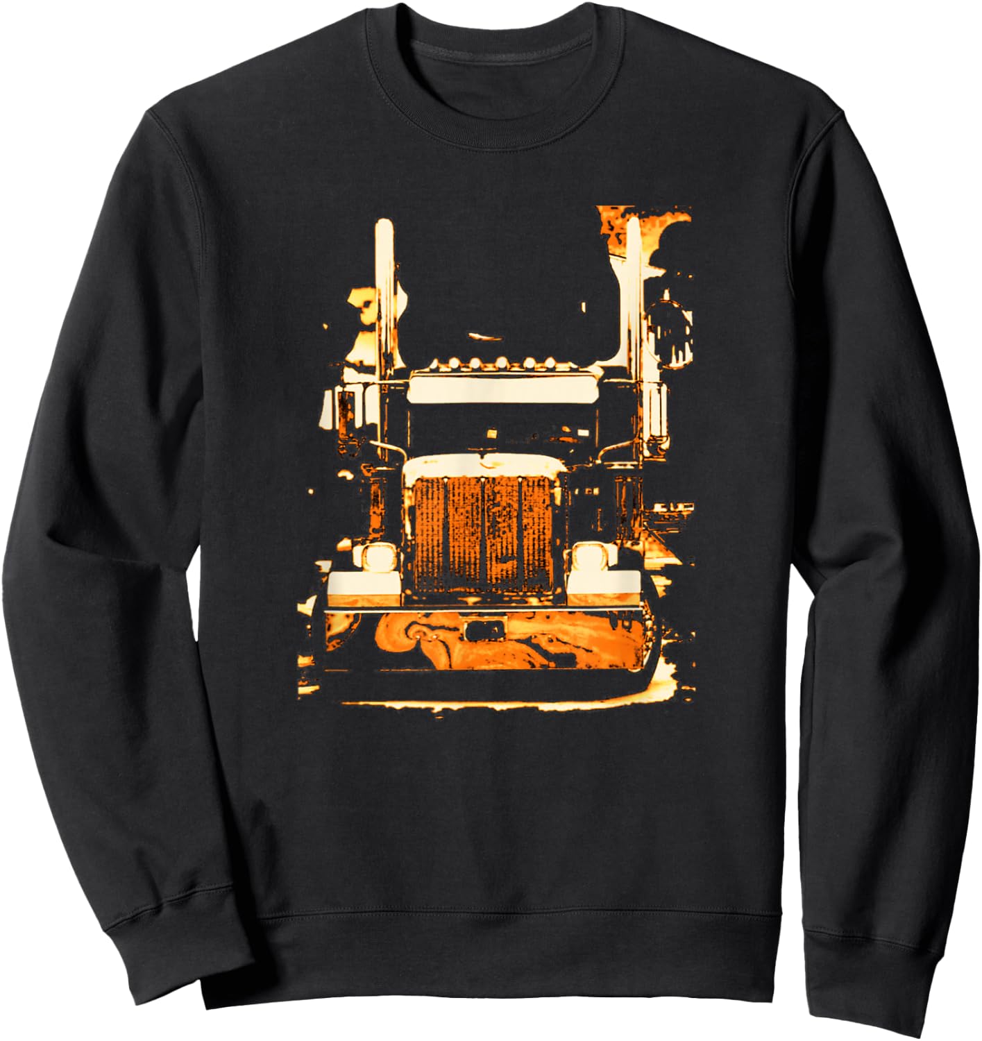 Trucker - Semi Truck Rig Sweatshirt - Sweatshirt | Black