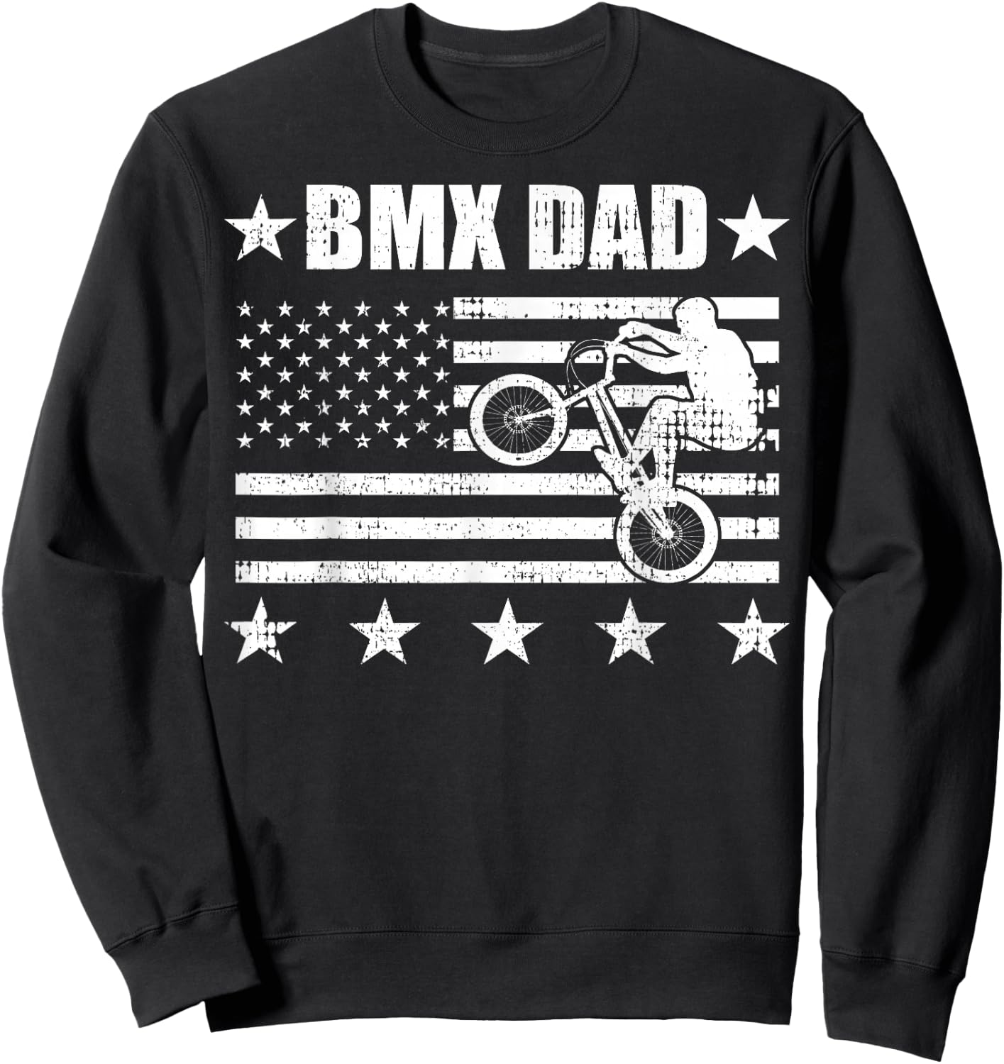 BMX DAD American Flag Vintage Fathers Day Retro USA Kids Men Sweatshirt - Sweatshirt | Black