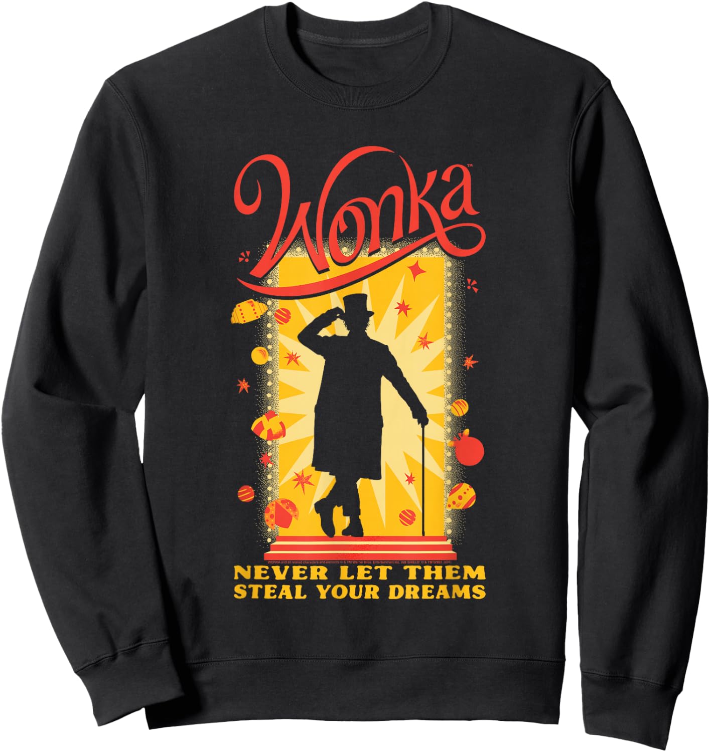 Wonka Movie Wonka Doorway Silhouette Sweatshirt - Sweatshirt | Black