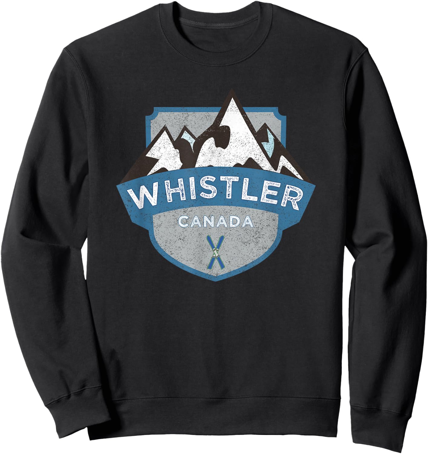 Vintage whistle, Canada illustration / retro logo ski Sweatshirt - Sweatshirt | Black