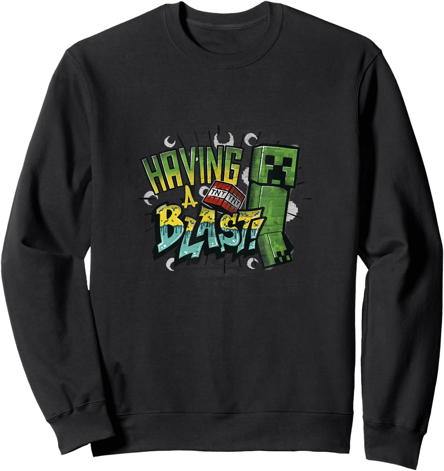 Minecraft Creeper TNT Having A Blast! Color Gradient Sweatshirt - Sweatshirt | Black