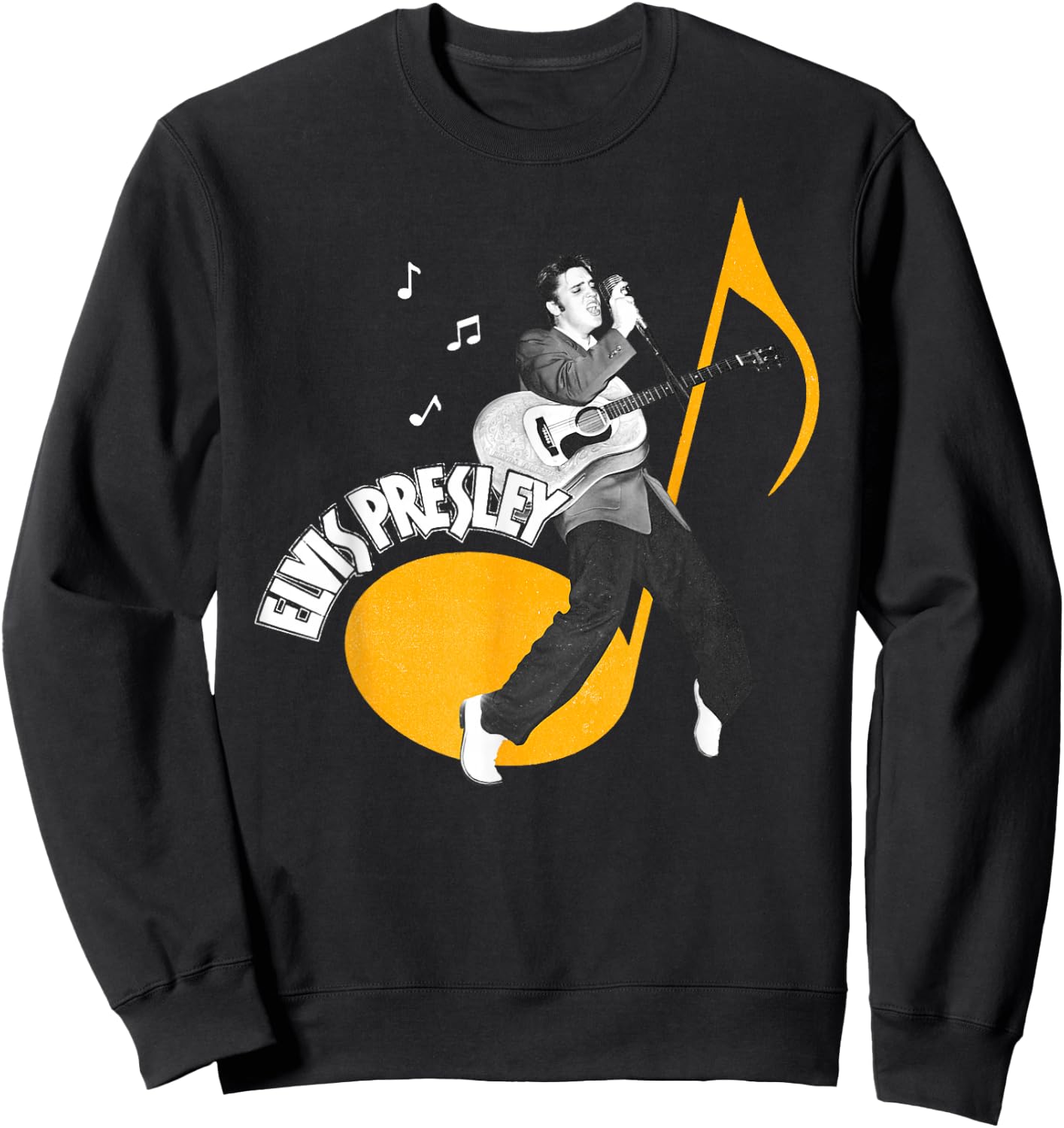 Elvis Presley Official Music Note Sweatshirt - Sweatshirt | Black